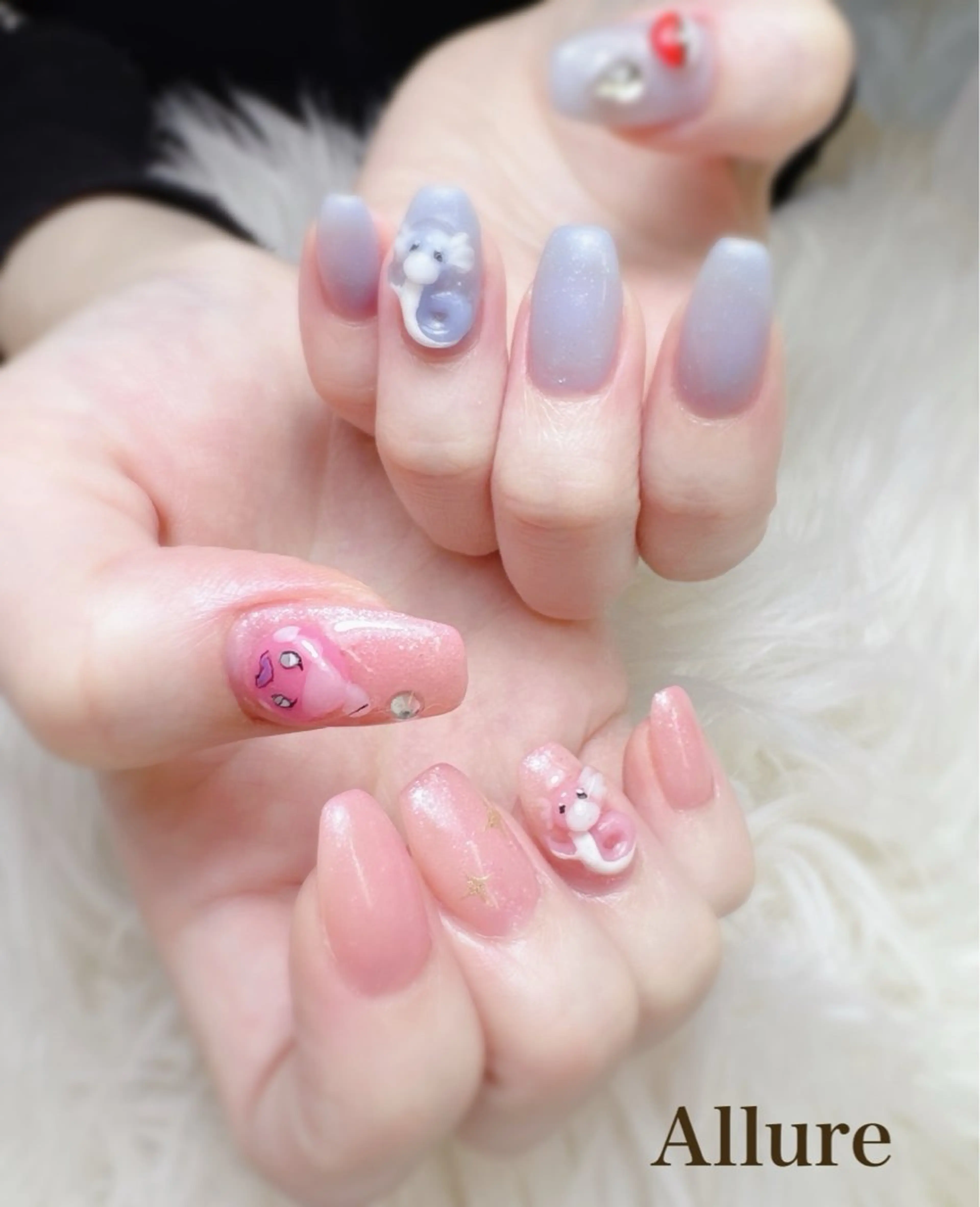 ネイル 持ち込み リボン Allure Yuuのネイルデザイン