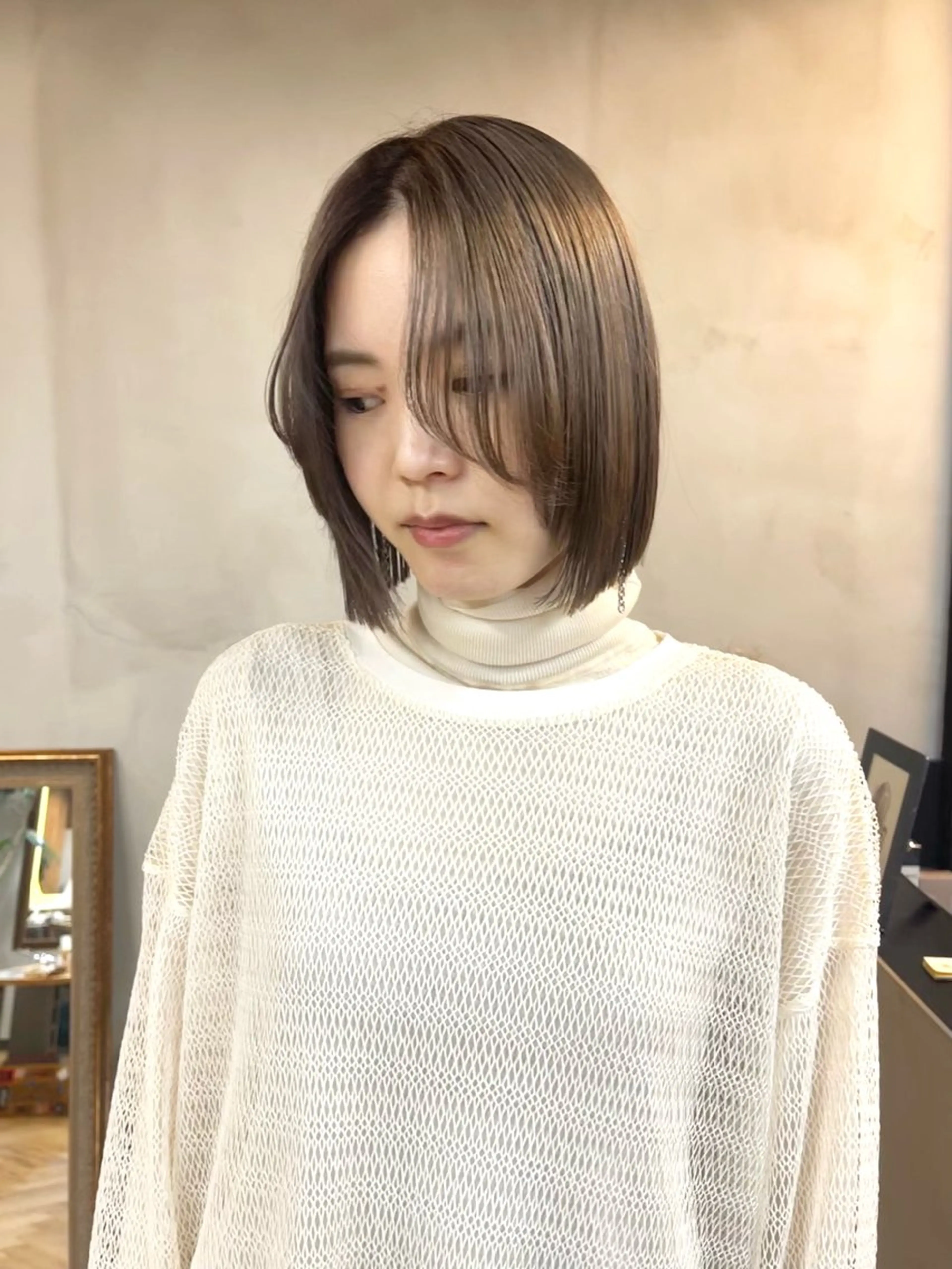 ショート カラー ヘアアレンジ ブリーチ ダブルカラー ブリーチなしカラー ボブ ena/ブリーチなし 透明感・レイヤー🎀のヘアスタイル