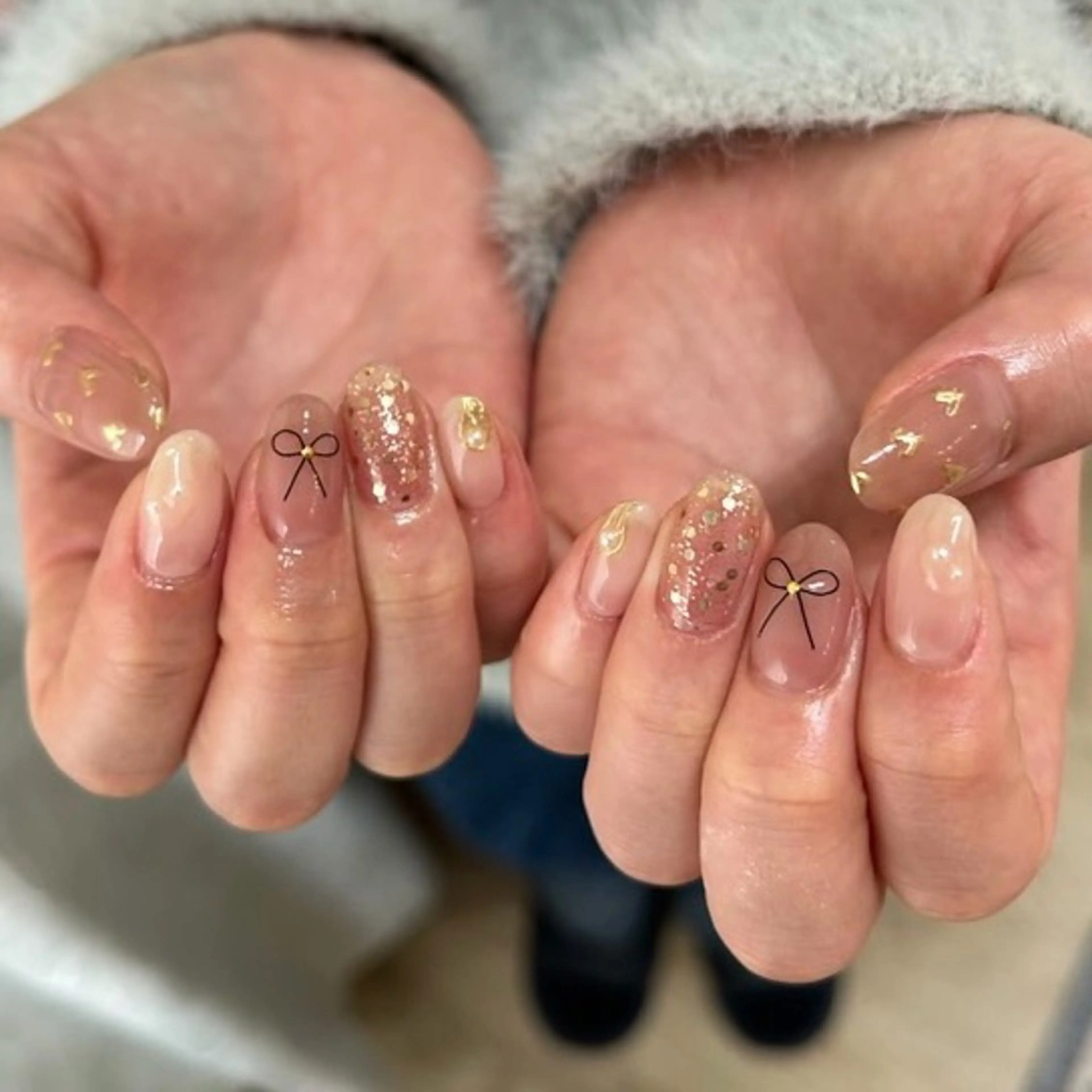 ネイル ハート リボン nail‪◯ petitnanoのネイルデザイン