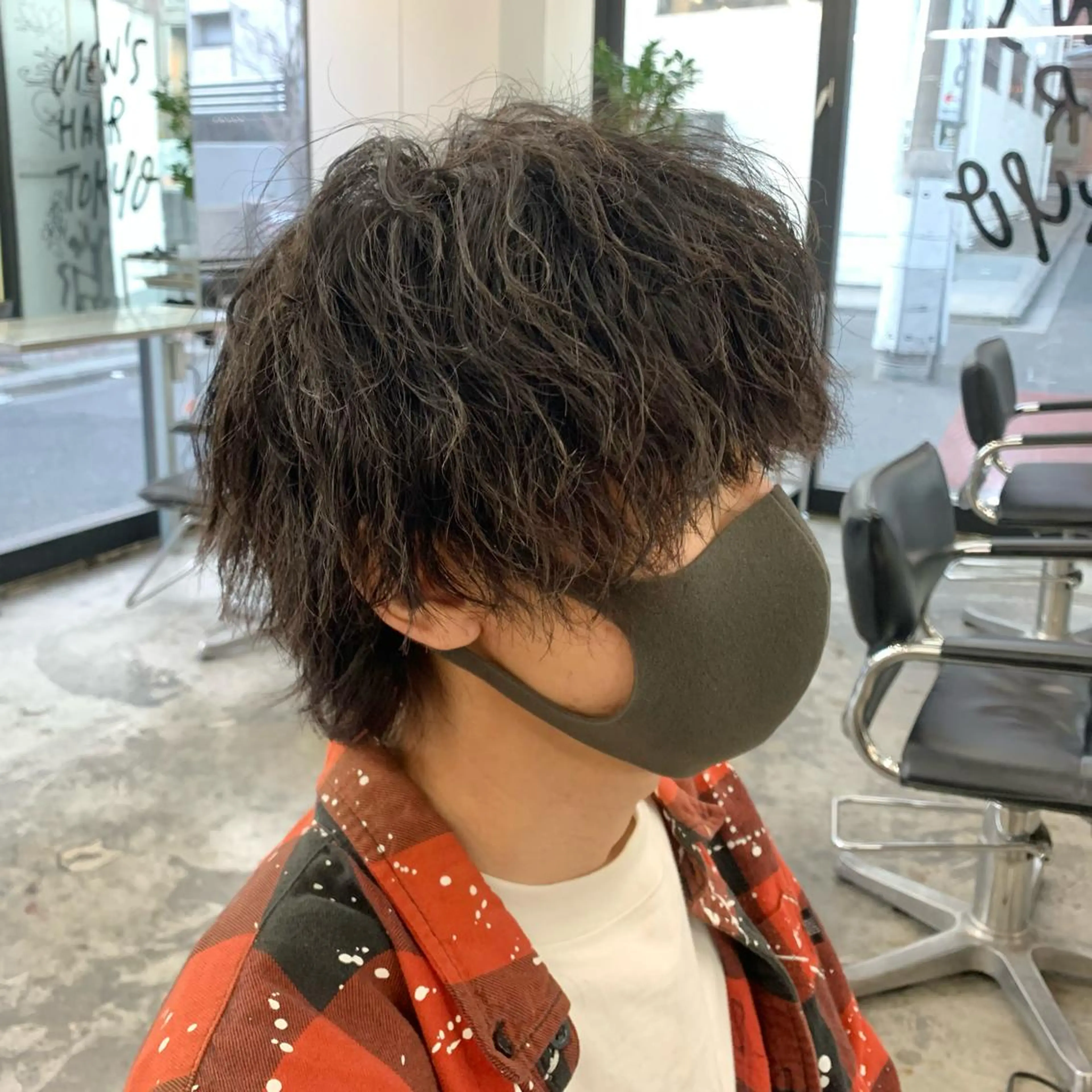 ショート パーマ メンズ メンズウルフカット ショートヘア ウルフカット カット パーマ メンズ特化美容師/ 藤戸 椋のヘアスタイル