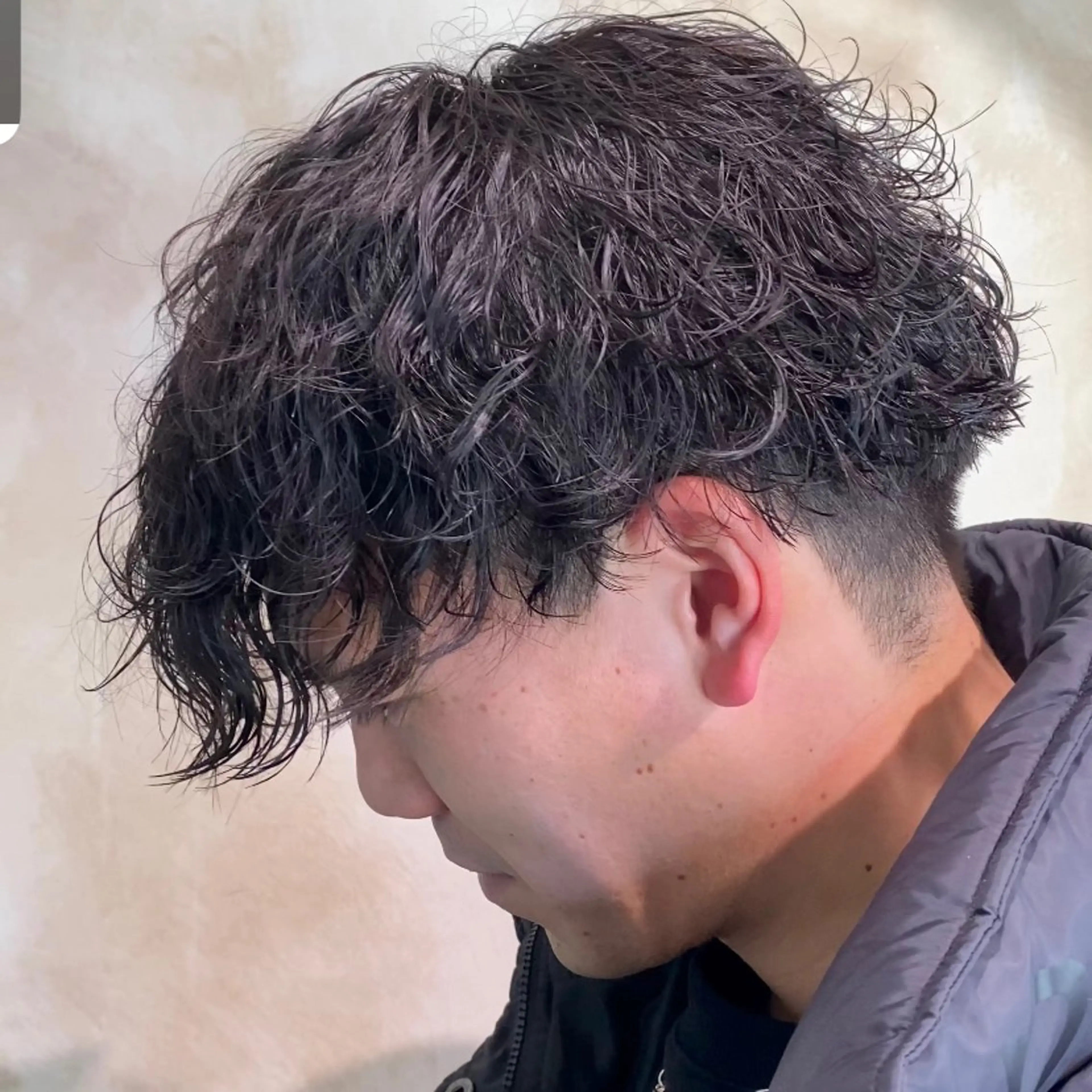 ショート パーマ メンズ メンズパーマ 波巻きパーマ スパイラルパーマ ナツハラ サトシのヘアスタイル