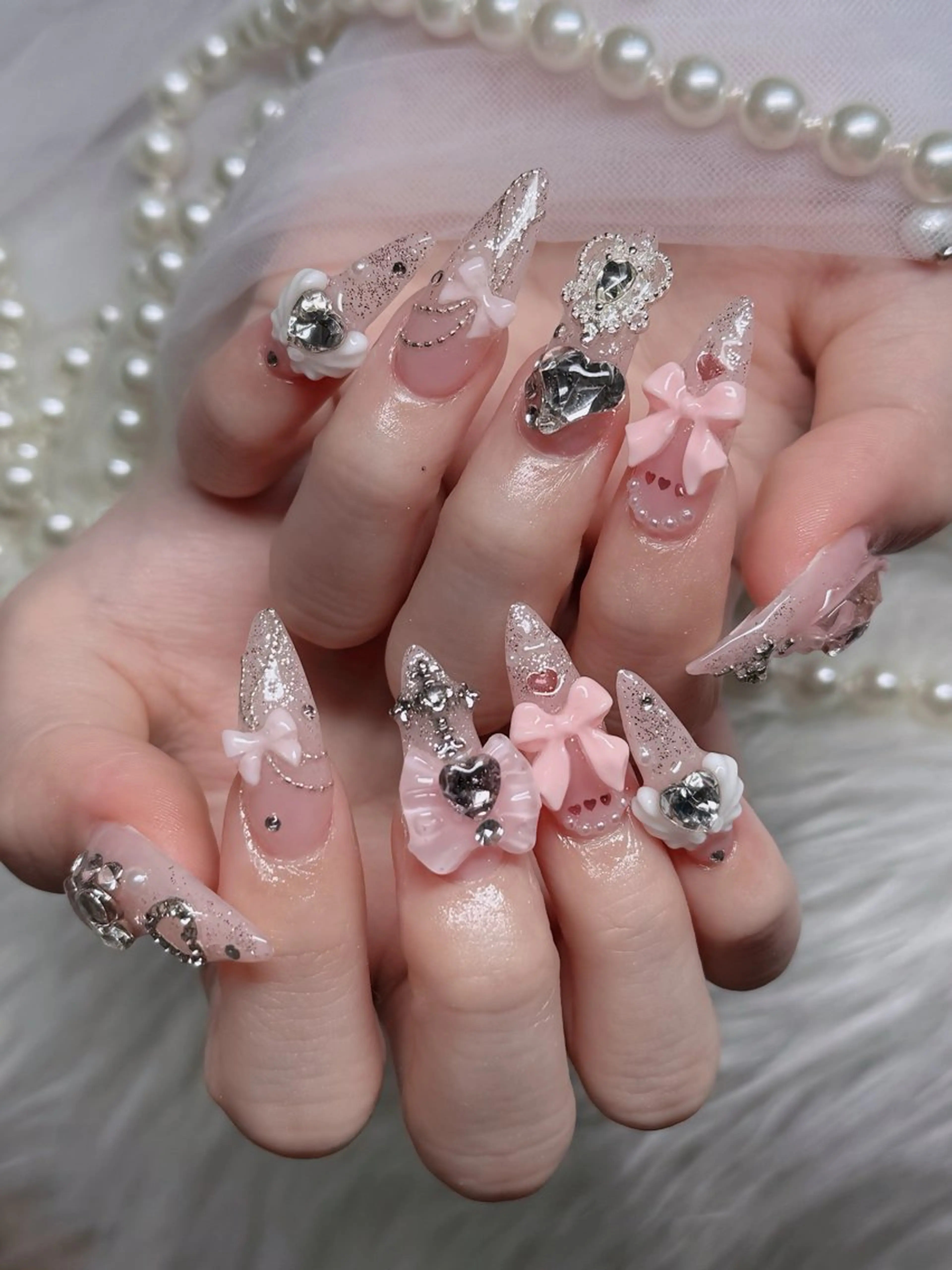 ネイル アートネイル ボルドー フレンチネイル ジェルネイル 氷ネイル・うるうるネイル ハンドネイル H.baby Nail Salonのネイルデザイン