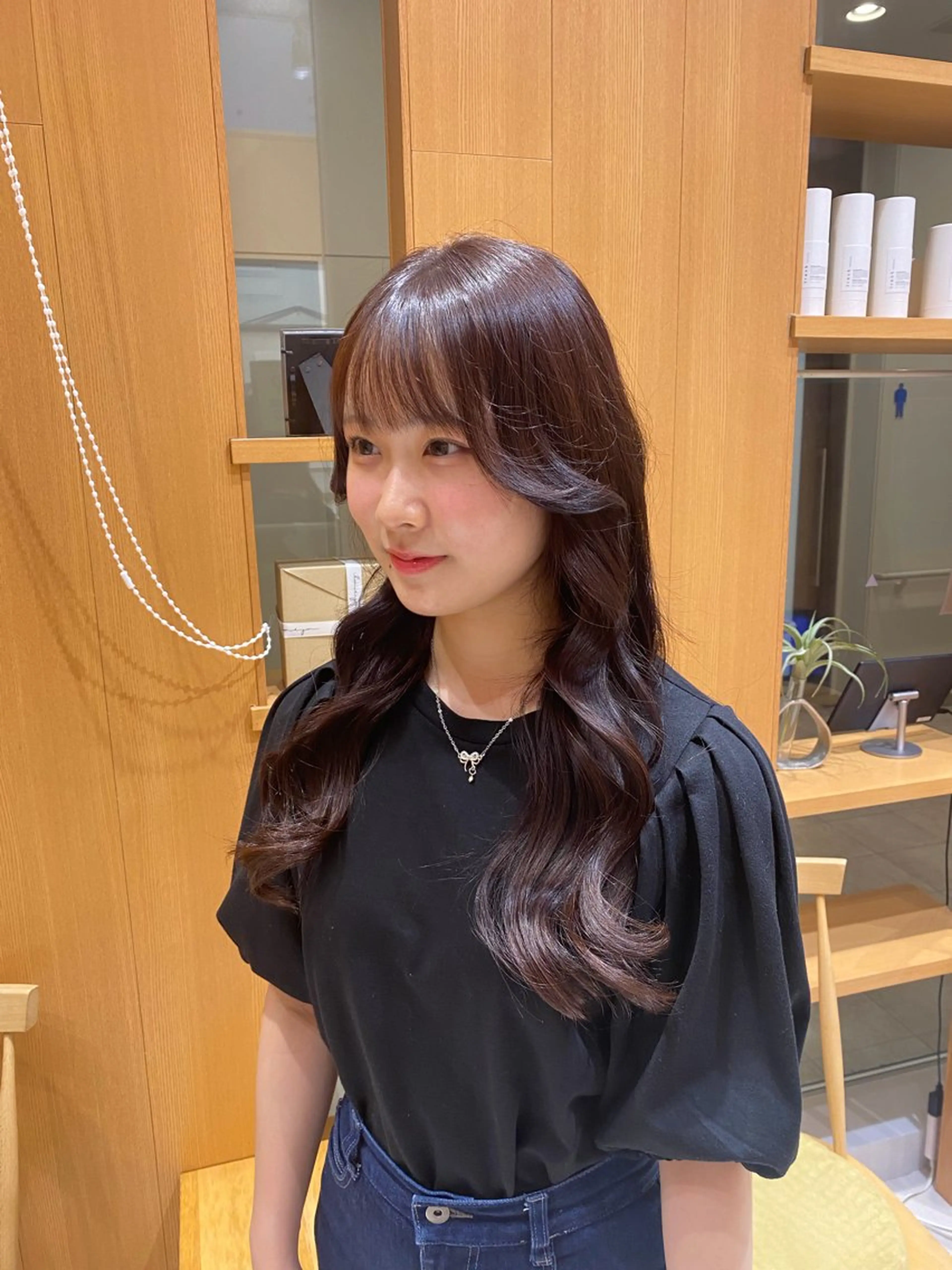 ロング カラー ヘアカラー トリートメント 💎ツヤ髪ストレート カラー💎かのんのヘアスタイル