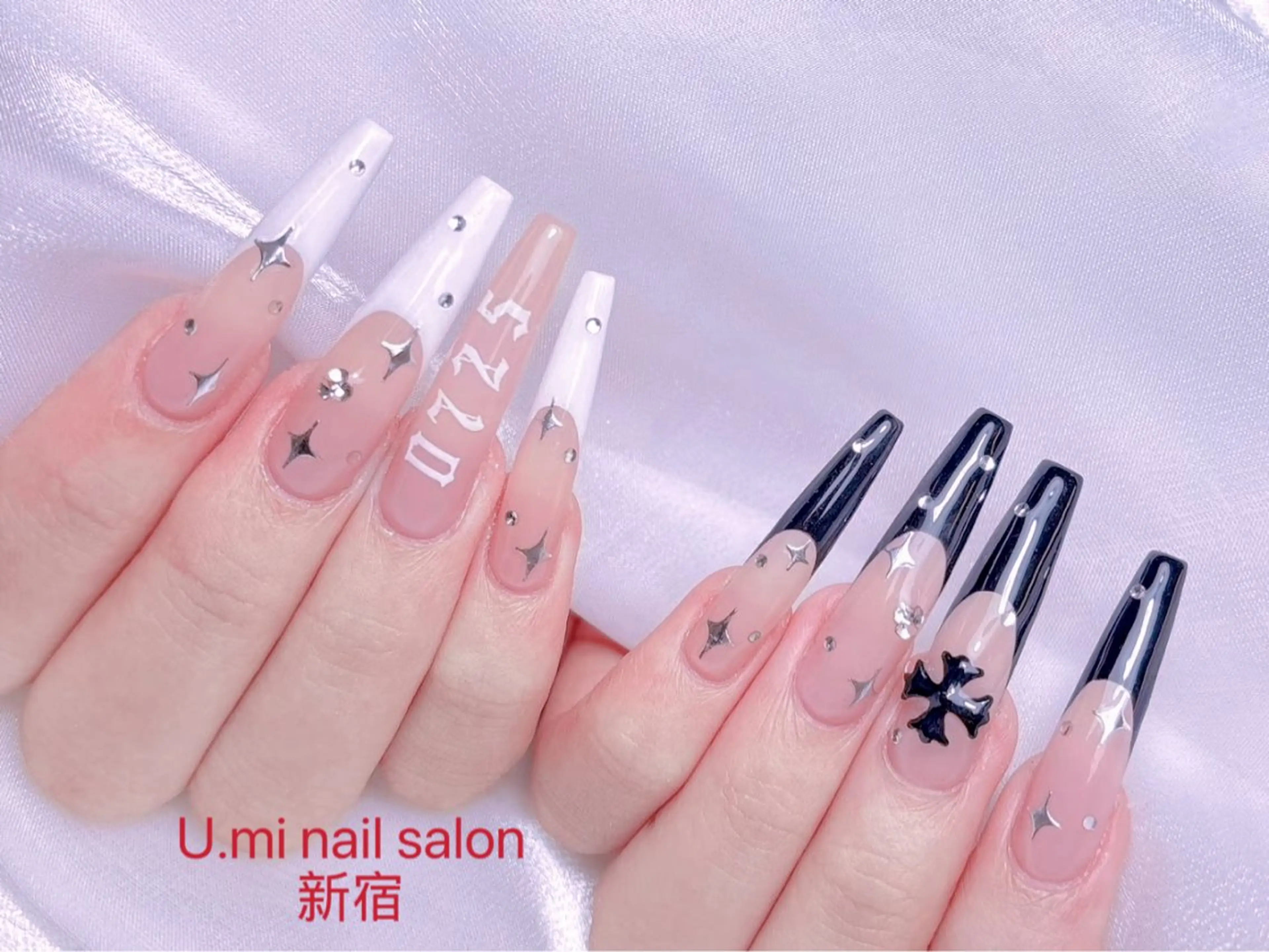 ネイル ボルドー チークネイル 長さ出し フレンチネイル ジェルネイル UMI ネイルサロン新宿🎀のネイルデザイン