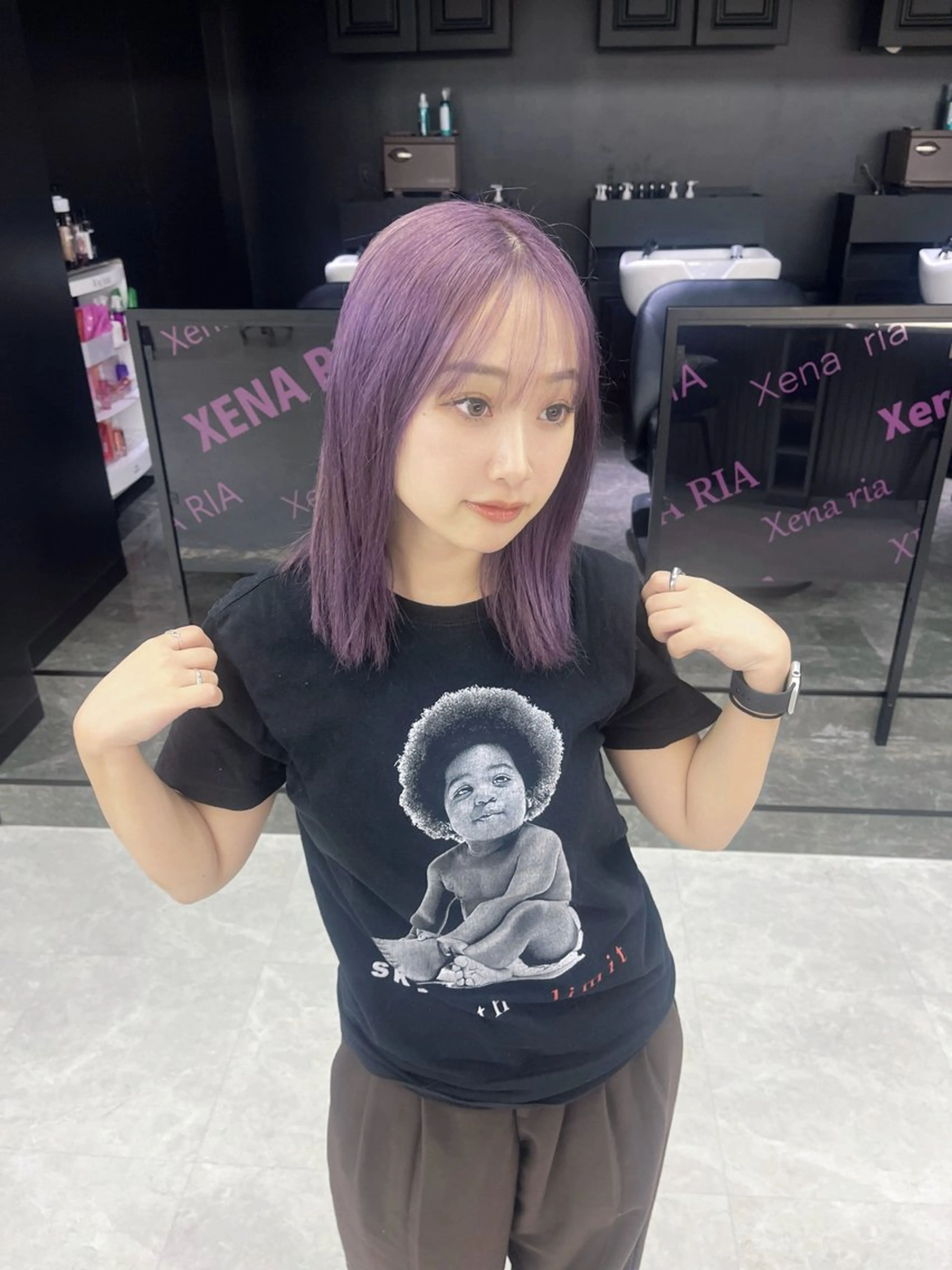 根元ブリーチリタッチ+カラーの写真