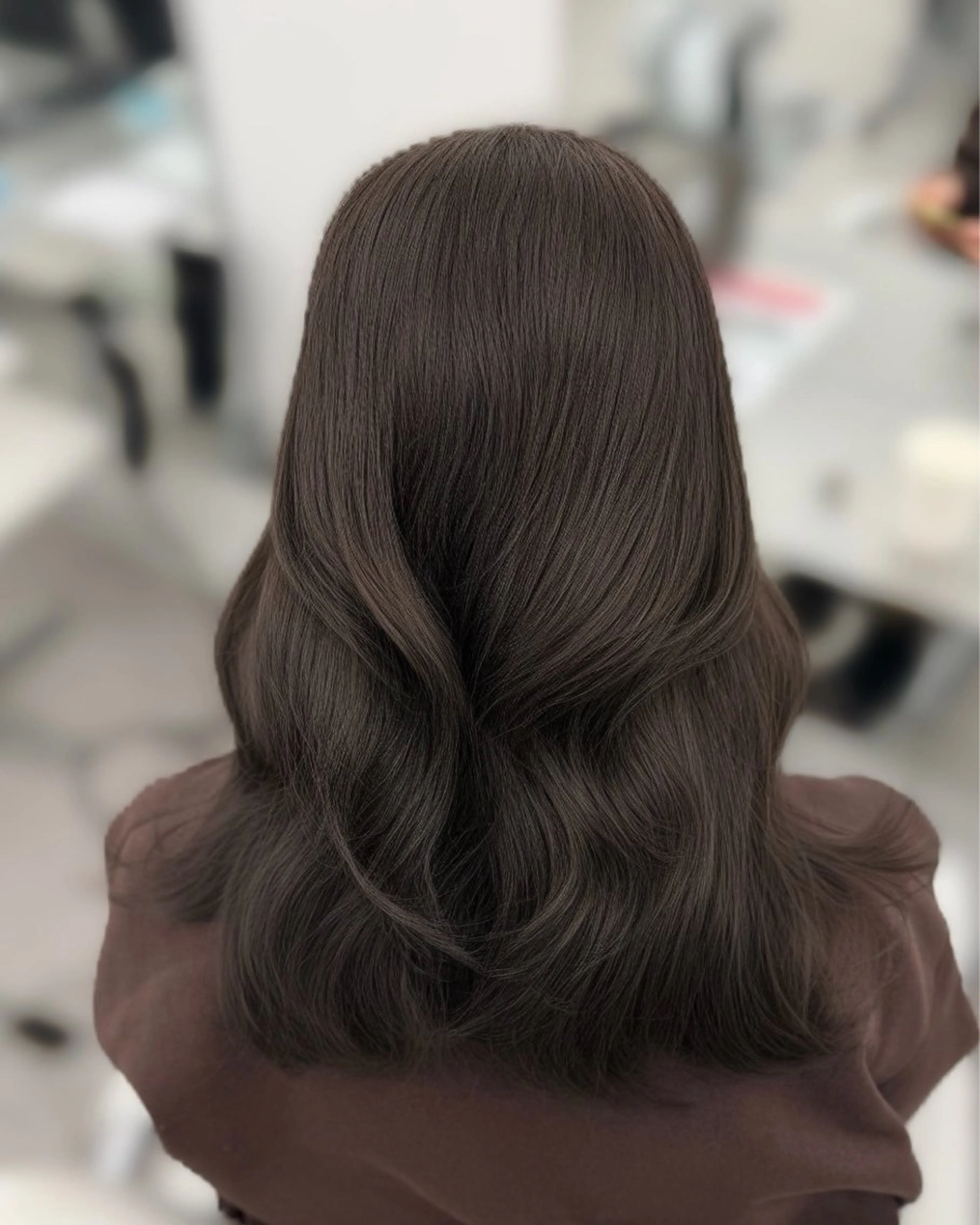 セミロング カラー ブラウンカラー カット ヘアカラー トリートメント 韓国ヘア/顔周り ヘアセット/加藤優里のヘアスタイル