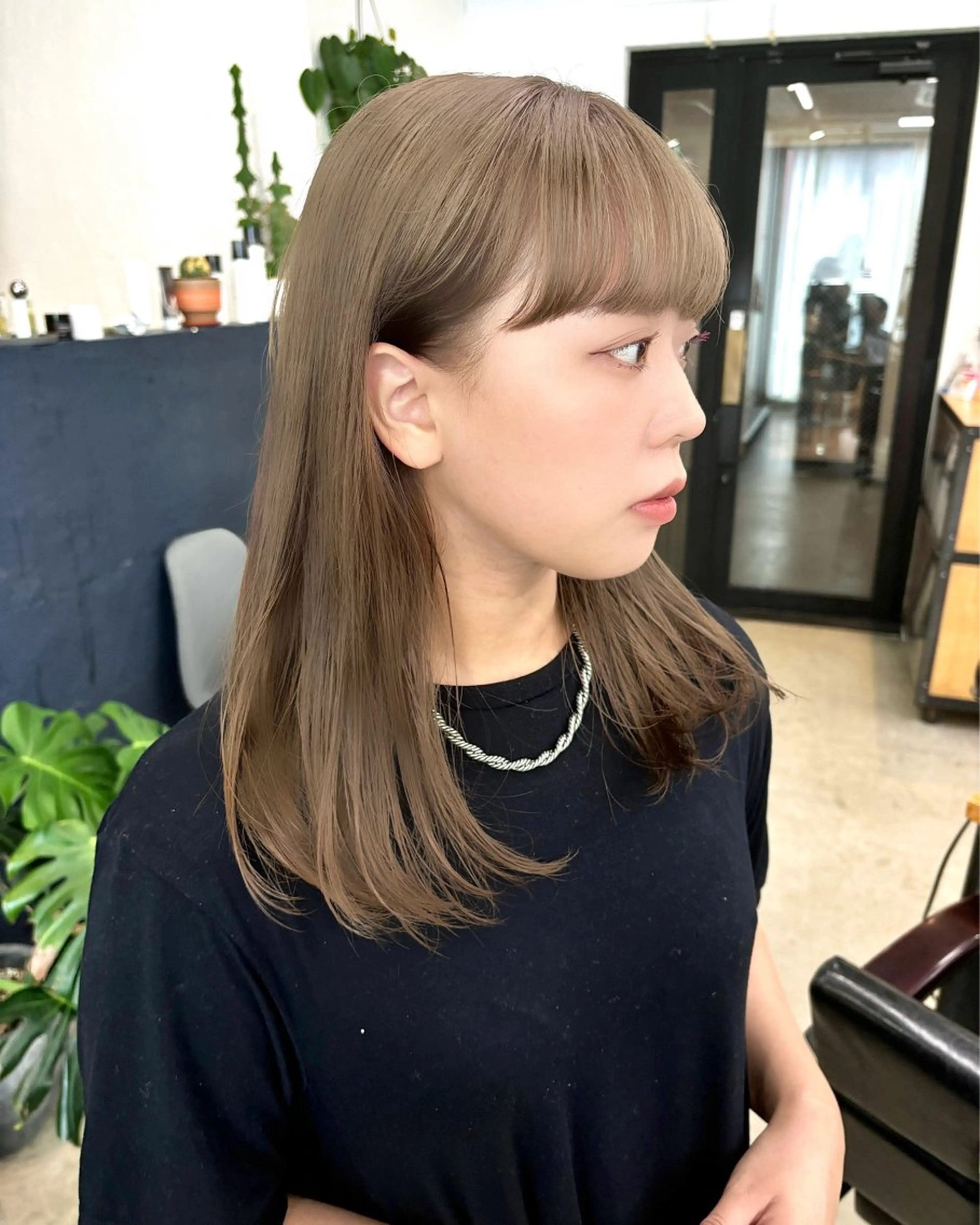 セミロング カラー アッシュ ブリーチ ブラウンカラー カシス 透明感カラー 暖色カラー/天神/ ヘイマサクラのヘアスタイル