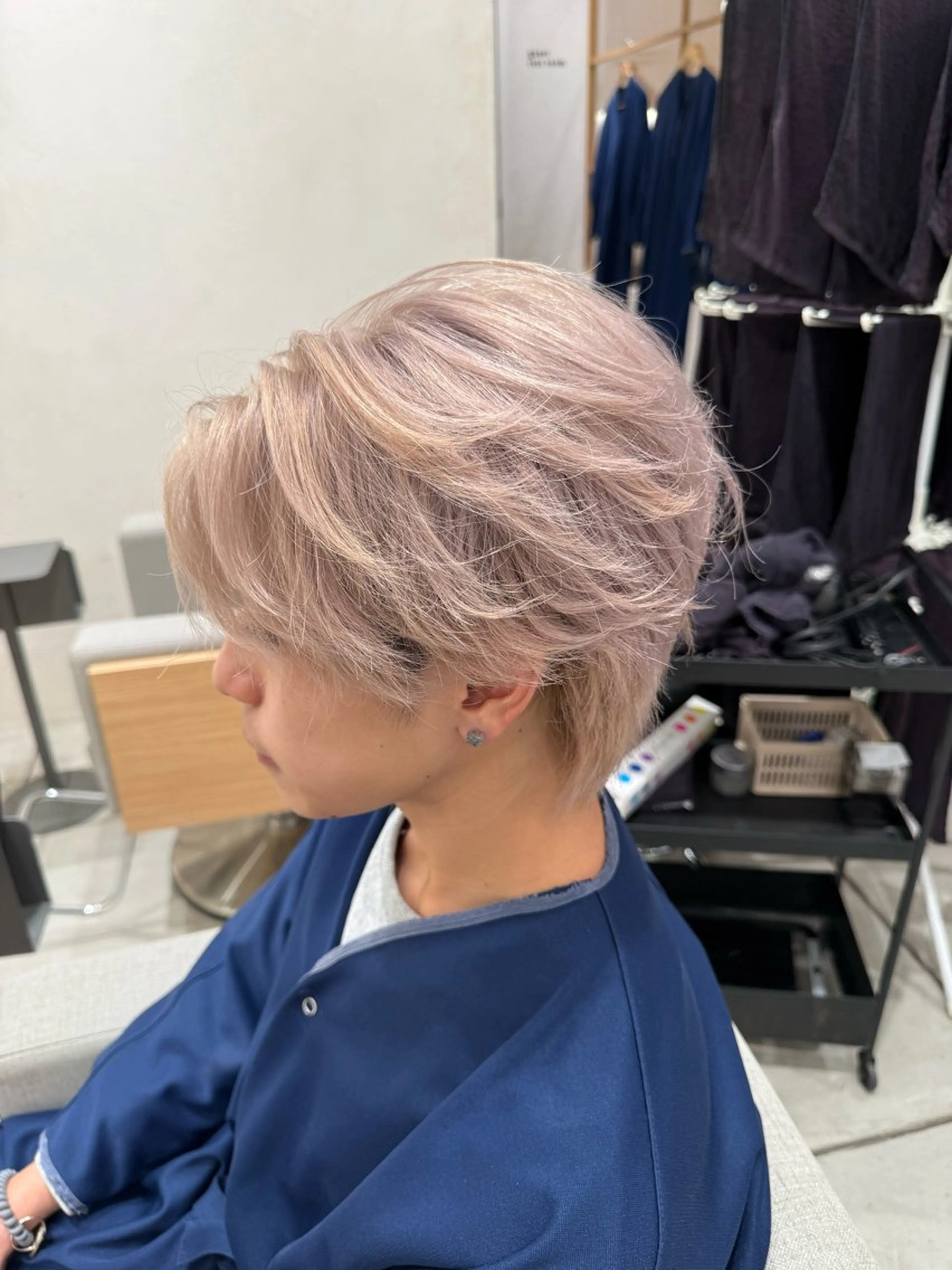 ショート カラー ブリーチ 髪質改善 トリートメント ヘアカラー トリートメント パーマモデル募集中 🧡‬‪田中颯士のヘアスタイル