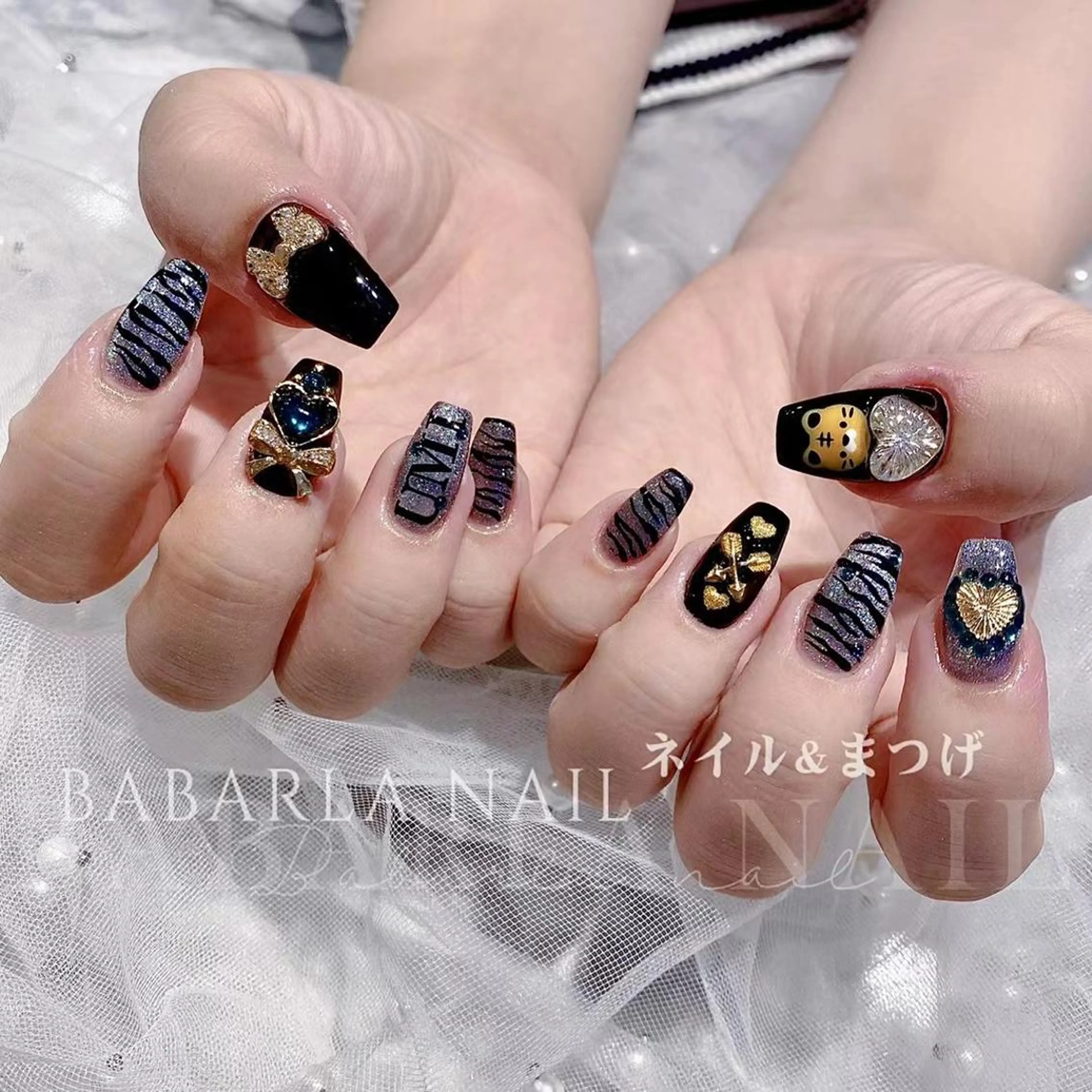 ネイル アニマル柄 ハート リボン Babarla nailのネイルデザイン