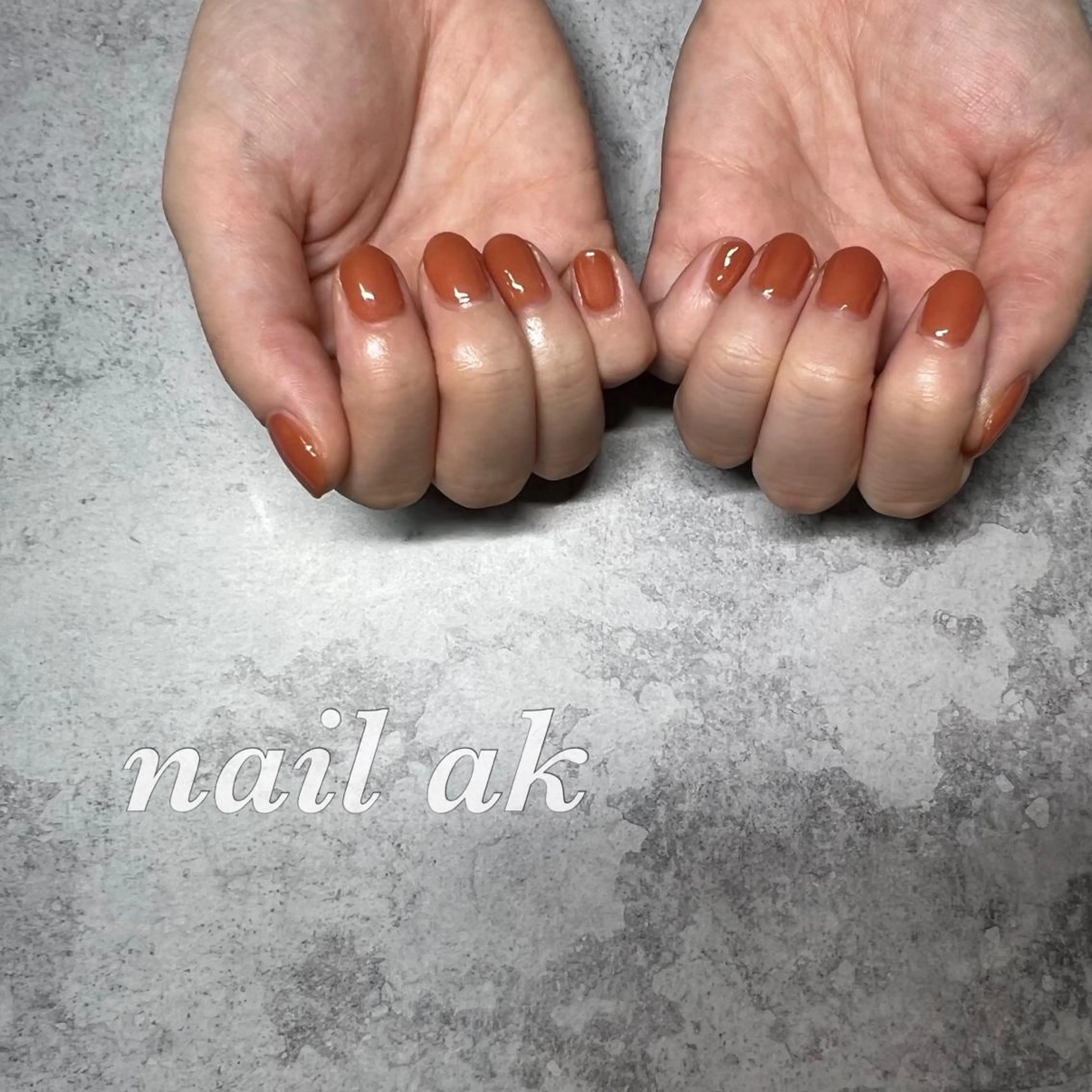 ネイル ブラウン ハンドネイル ak nail .のネイルデザイン