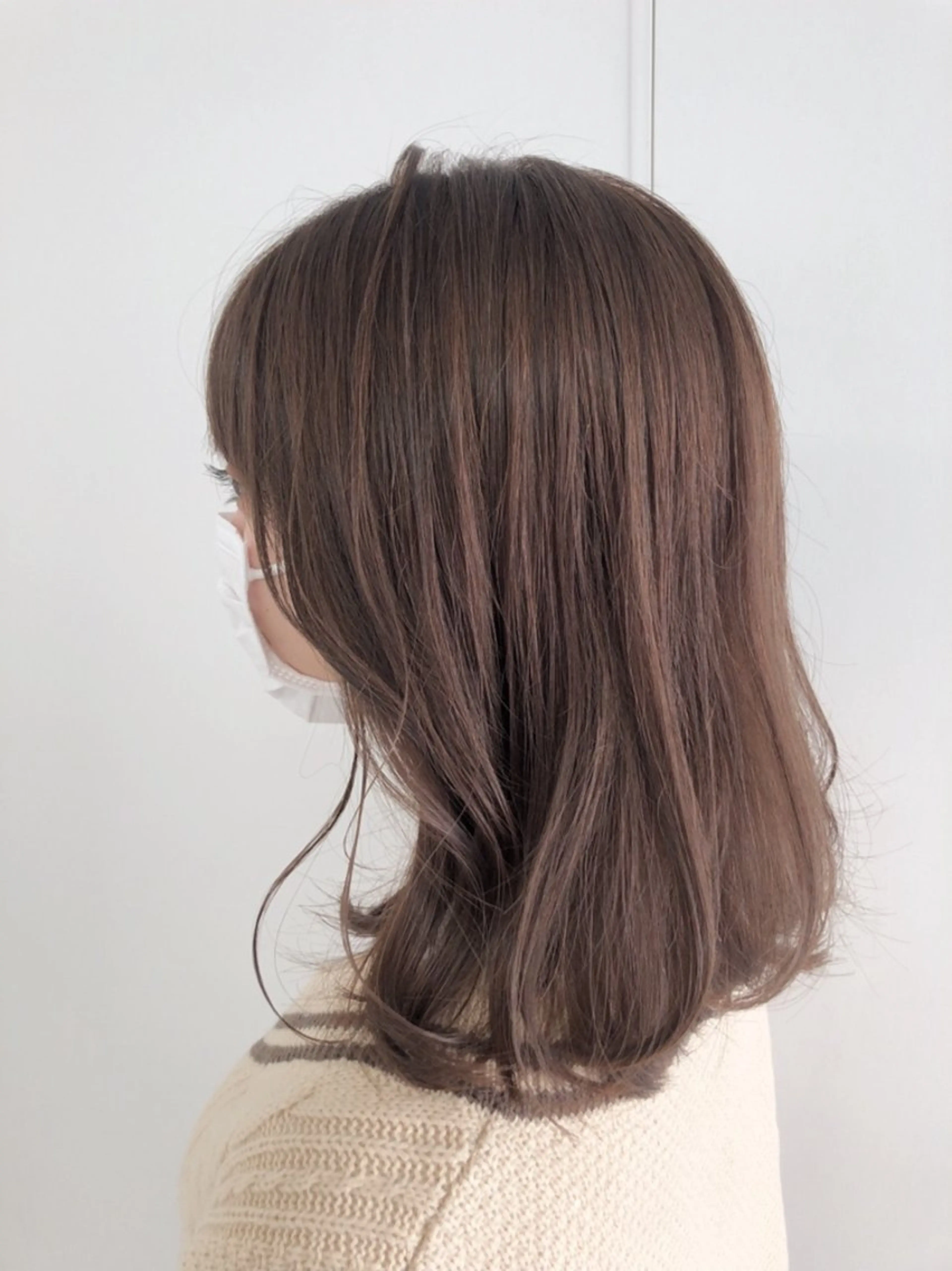 ミディアム カラー ベージュカラー サイドバング カット ヘアカラー トリートメント ヘッドスパ ヘアセット ✨透明感ケアカラー✨ 長野ゆきなのヘアスタイル