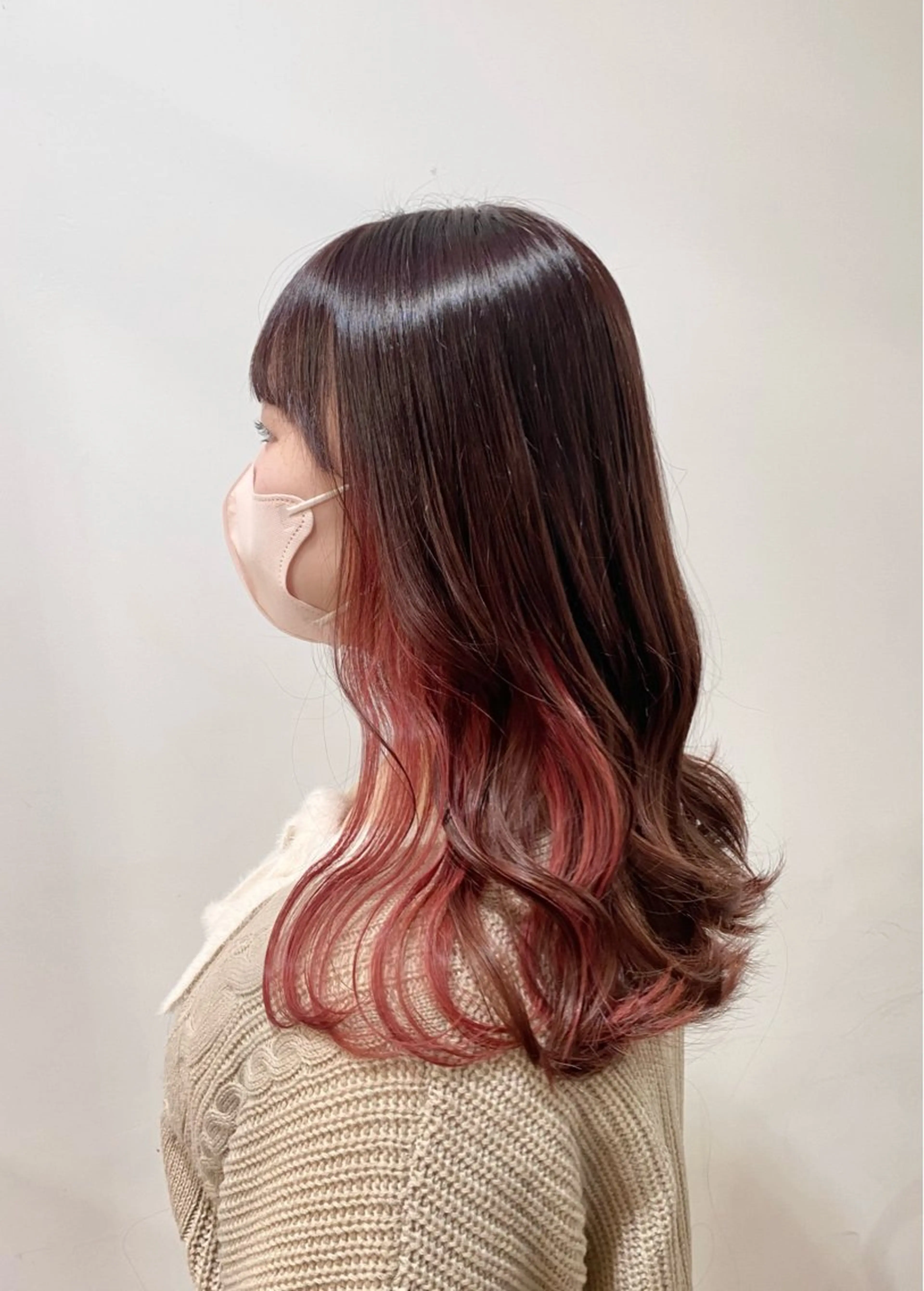 ロング カラー ヘアカラー たなか もえなのヘアスタイル