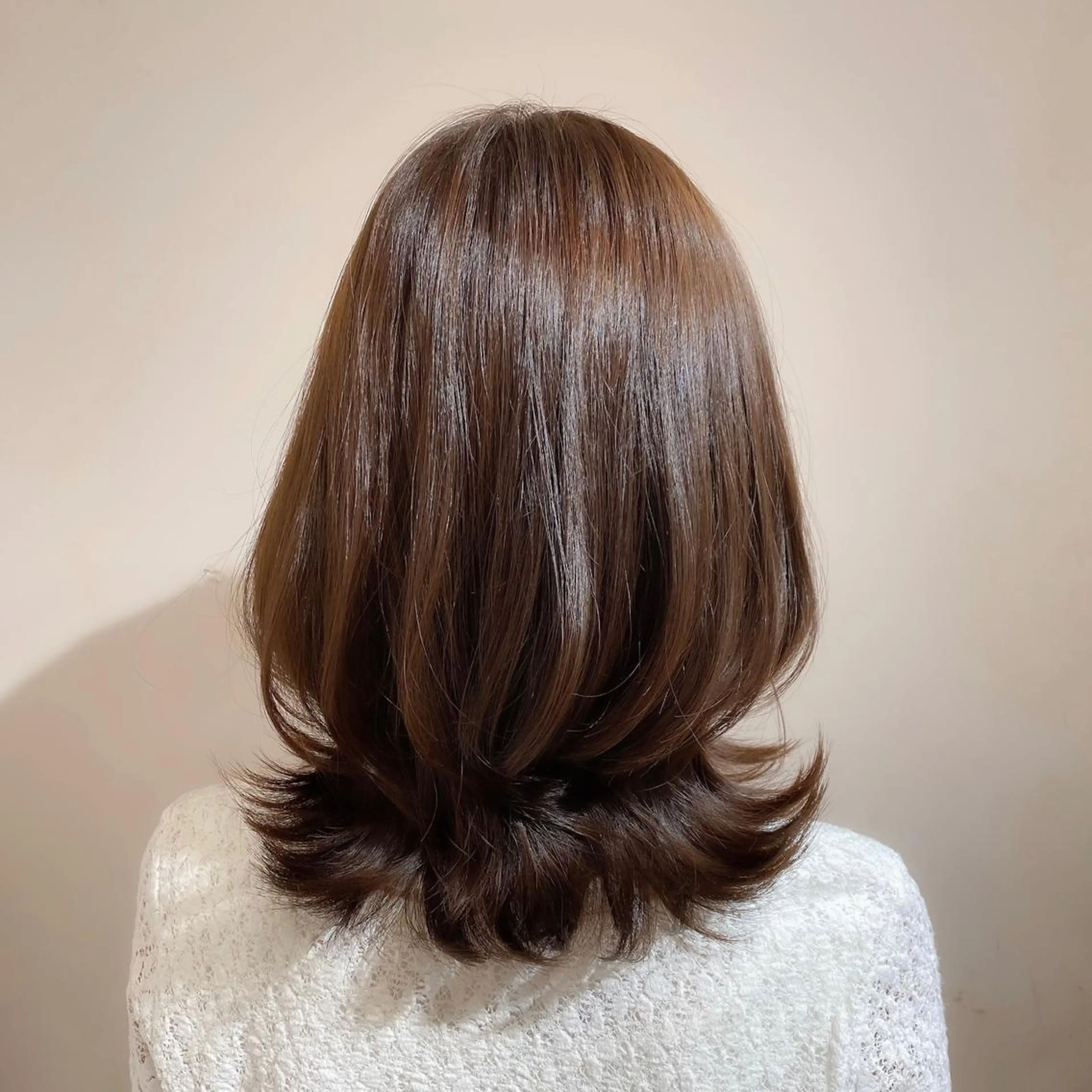 ミディアム カラー 顔まわりカット🌟 くびれヘア/寺門遥輝のヘアスタイル