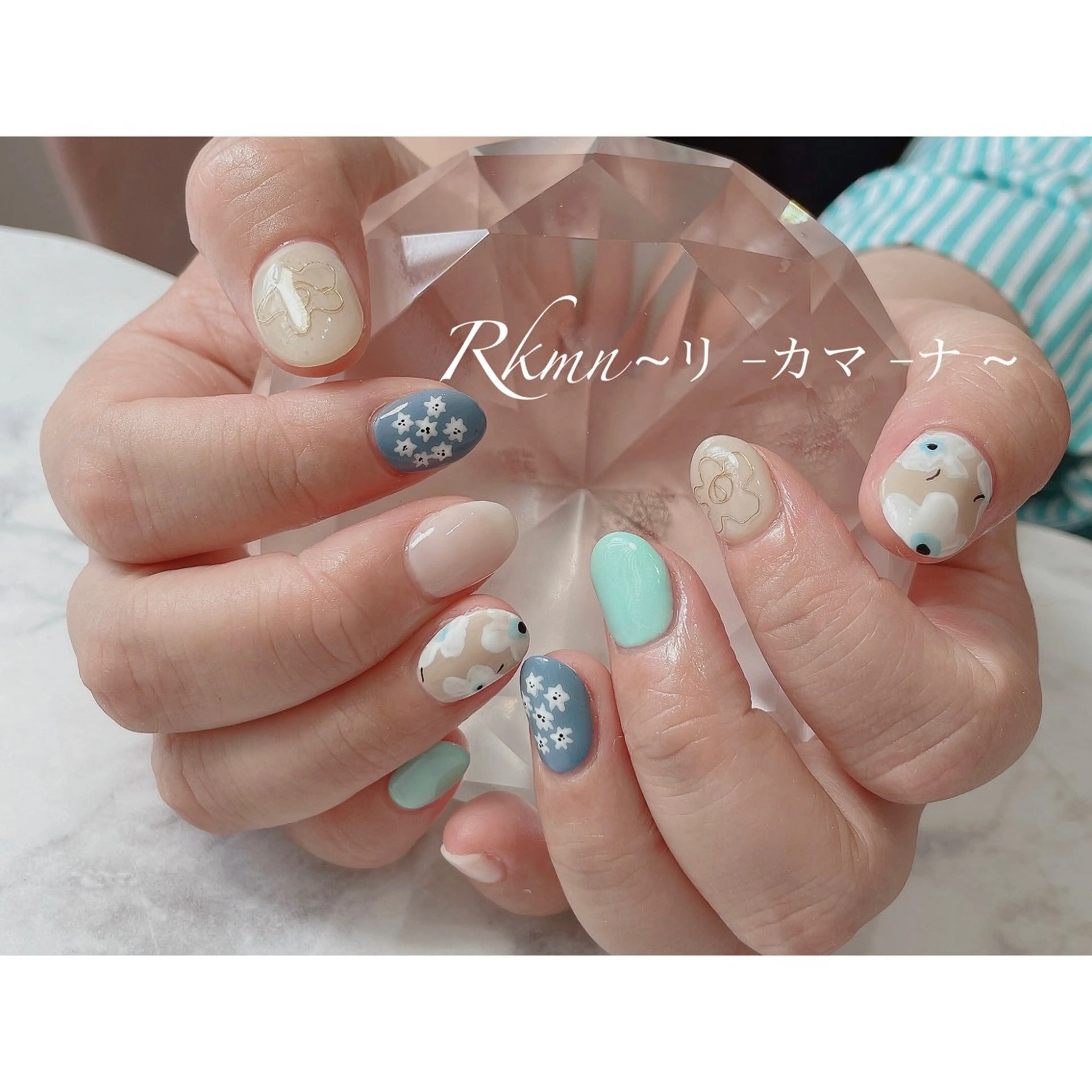 ネイル アートネイル フラワーネイル 春ネイル ハンドネイル フットネイル ハンドケア Rkmn ~リ-カマ-ナ~のネイルデザイン