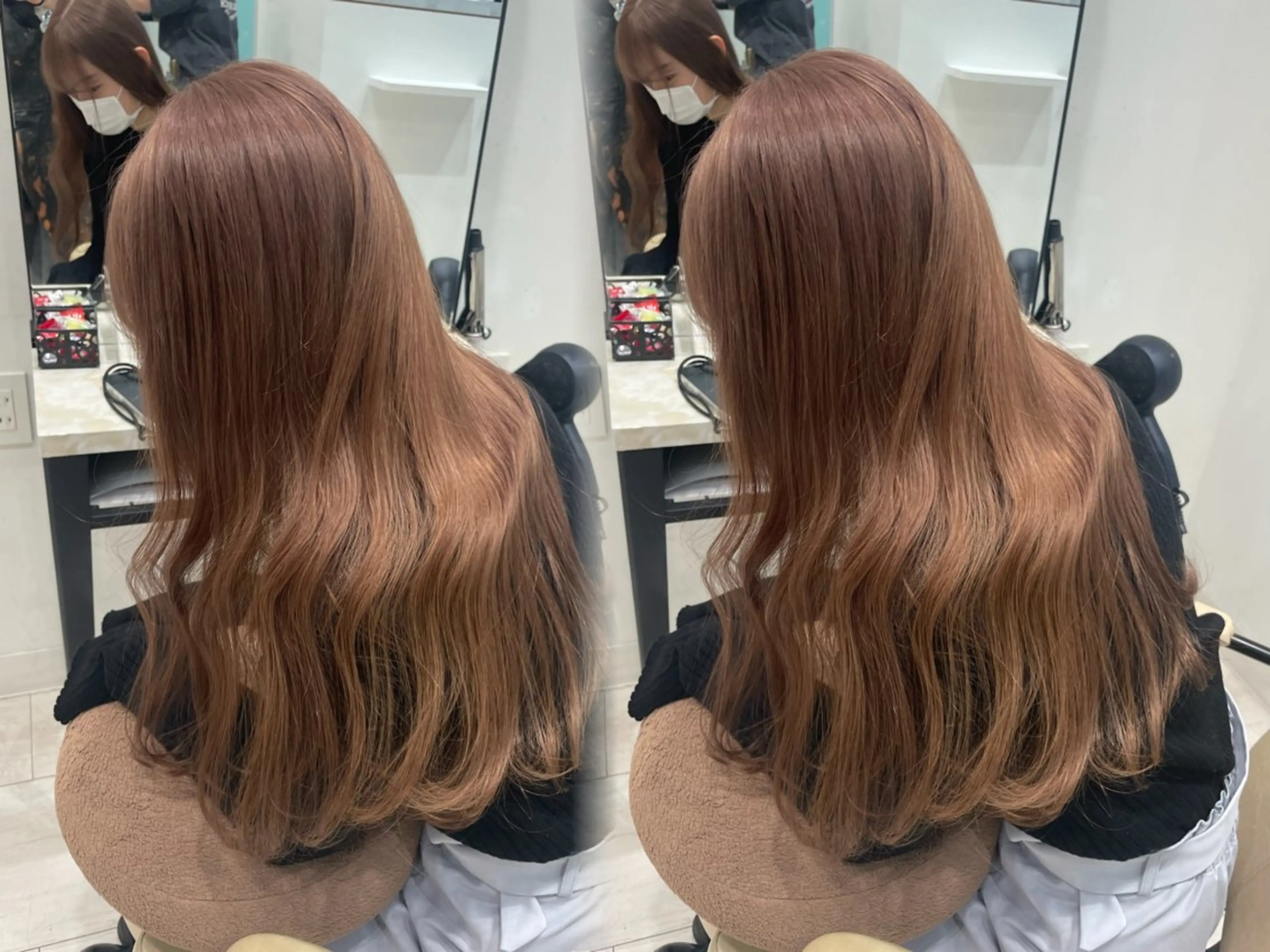 ロング カラー ヘアカラー 韓国風ハッシュカット 似合わせレイヤー池袋のヘアスタイル