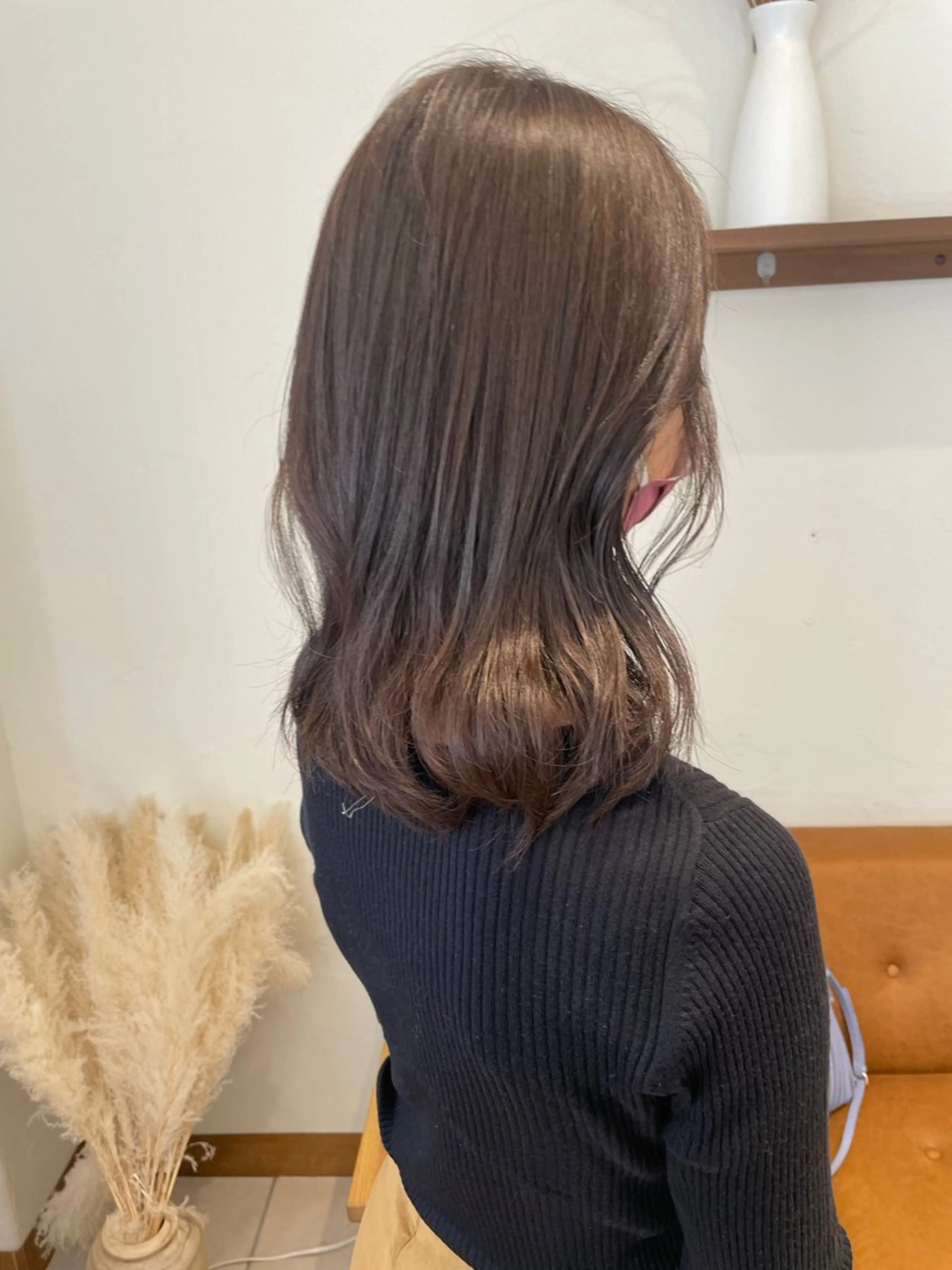 ミディアム カラー ヘアアレンジ 片山千晴✨ツヤ髪カラ ー✨顔まわりカット✨のヘアスタイル