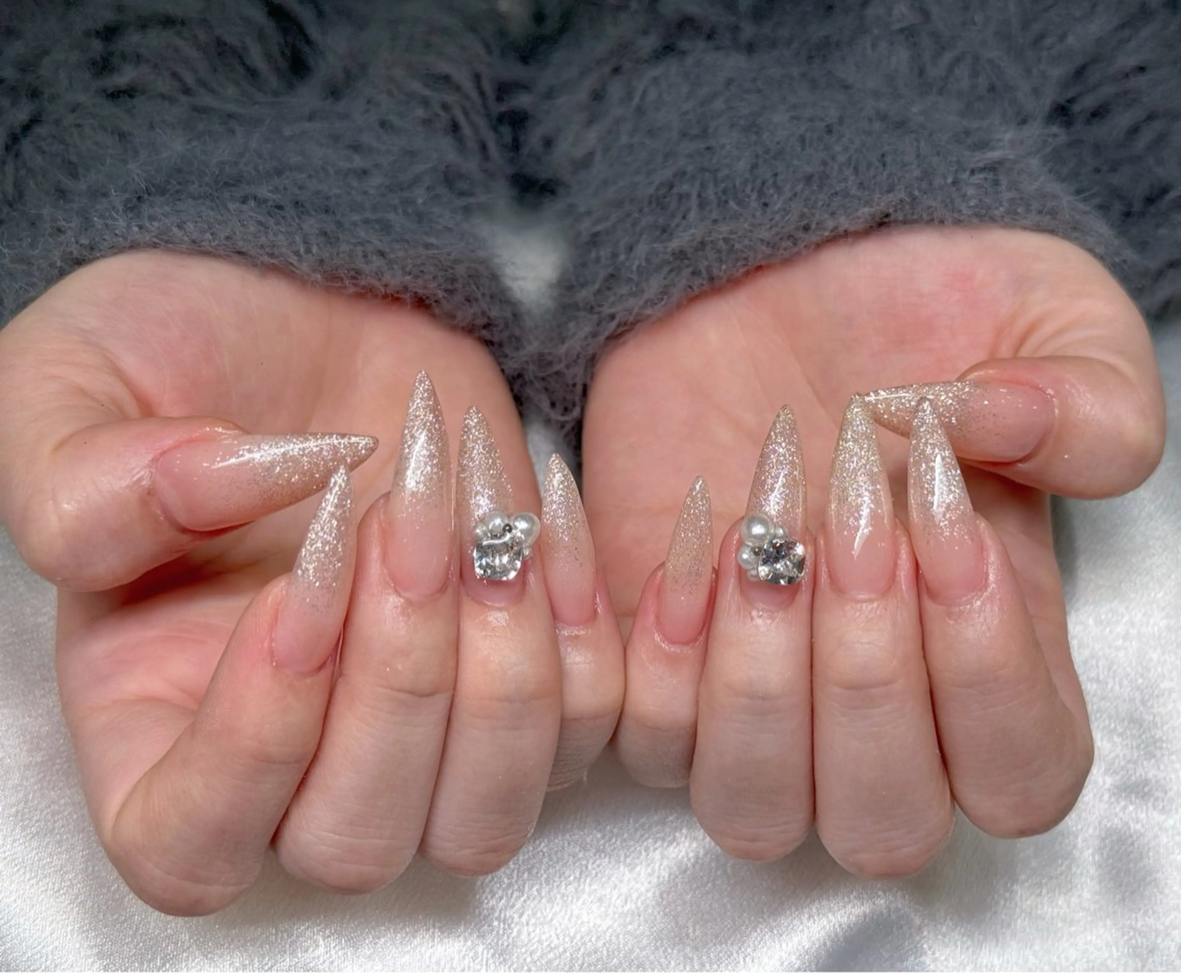 ネイル アニマル柄 ボルドー ブラウン フレンチネイル ゴールド ハンドネイル MILO 168 池袋のネイルデザイン