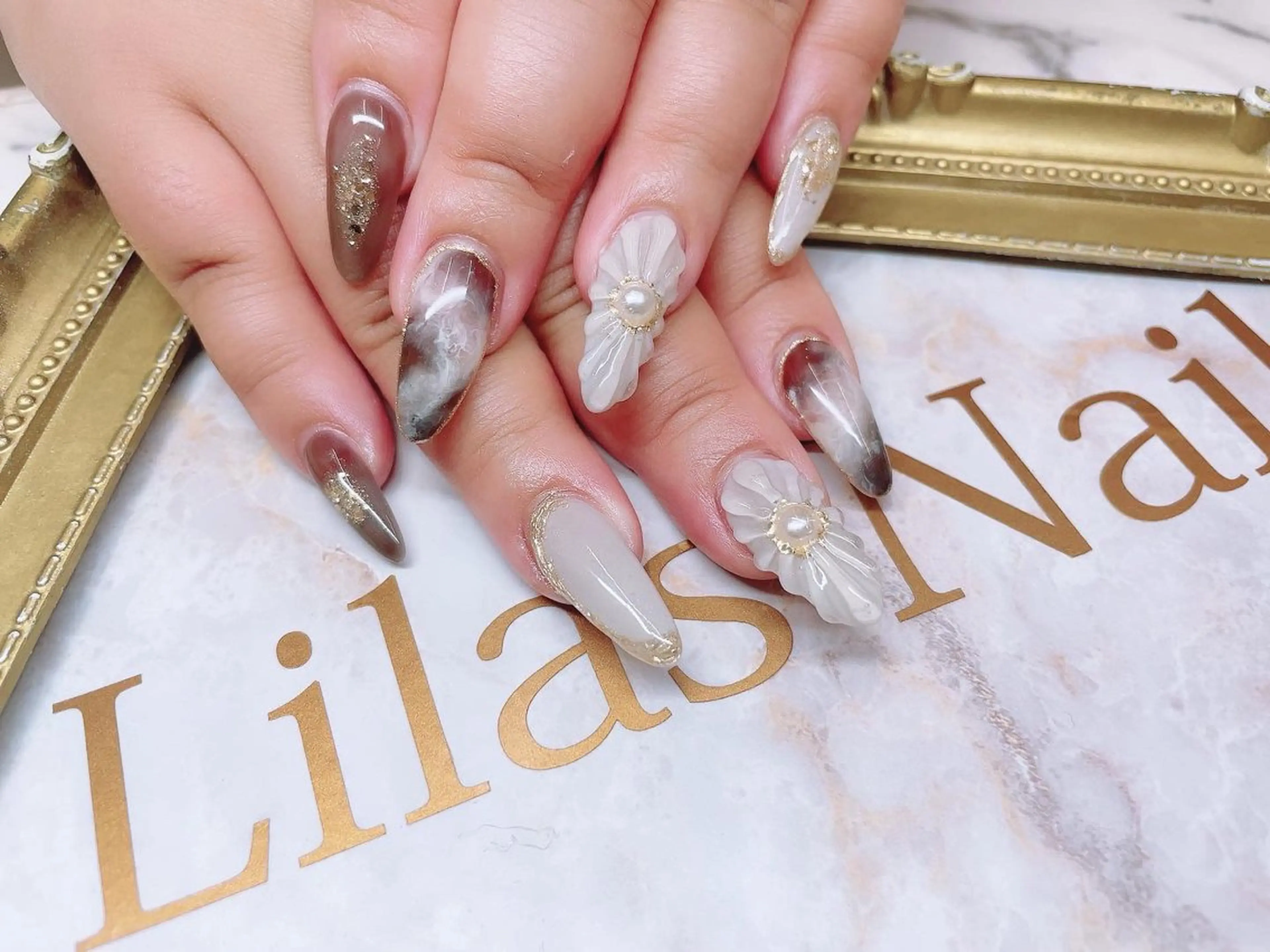 ネイル ジェルネイル グラデーション ハードジェル キラキラネイル ロングネイル Lilas Nailのネイルデザイン