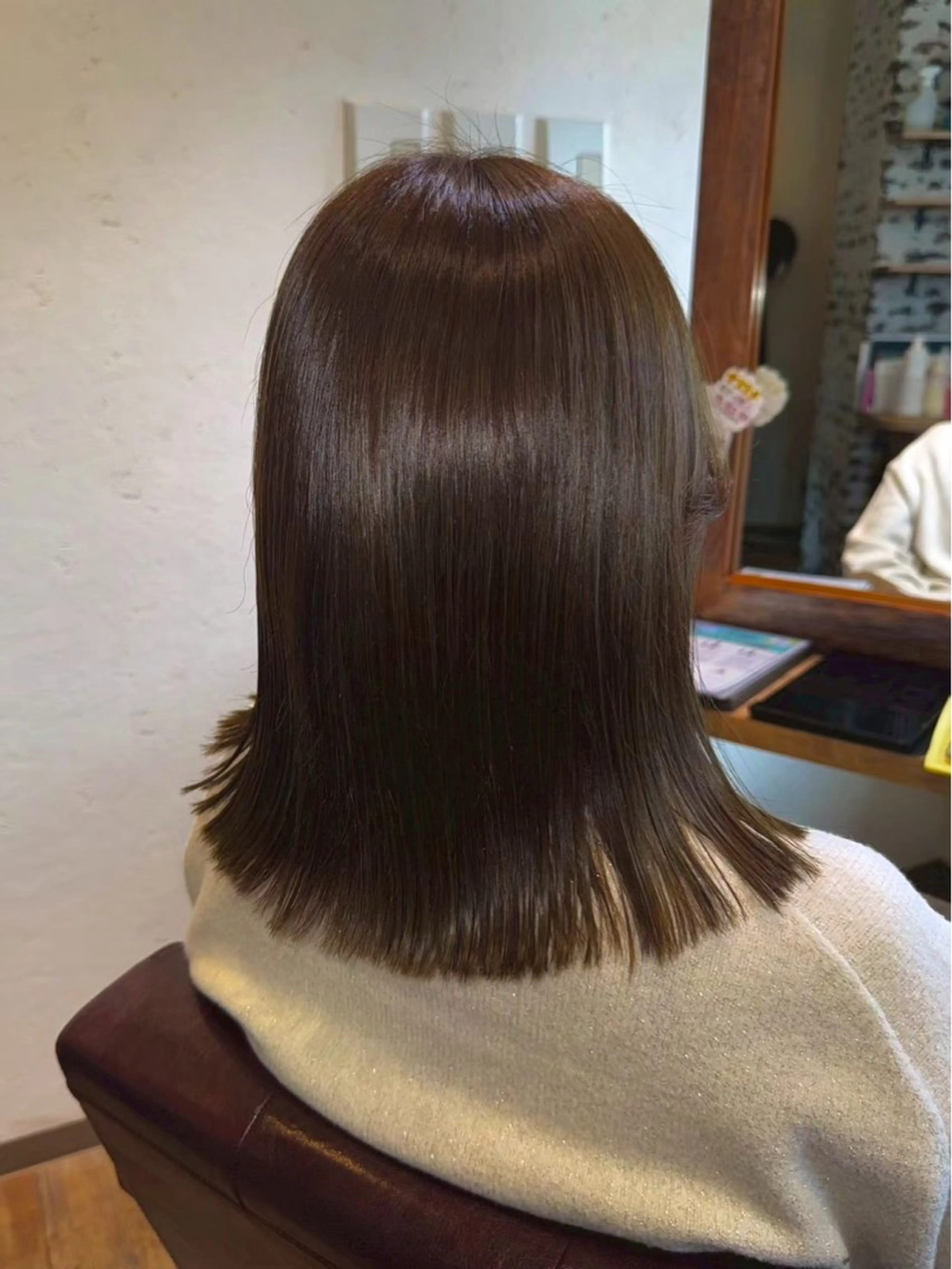 ミディアム カット 縮毛矯正 トリートメント デビューモデル募集 曳舟FUKUDAのヘアスタイル