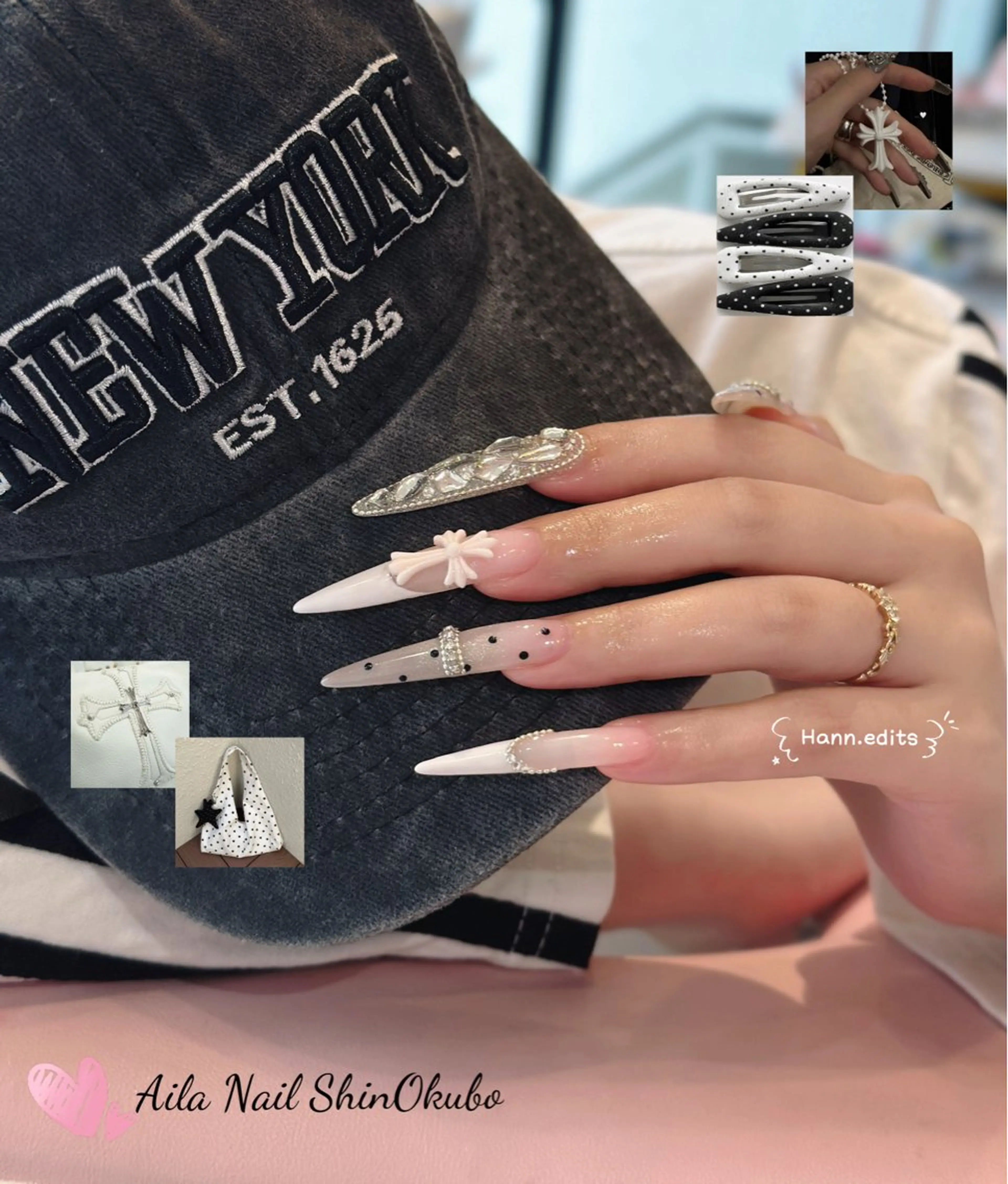 ロング 韓国風ヘア ハンドネイル Aila Nail HanChanのネイルデザイン