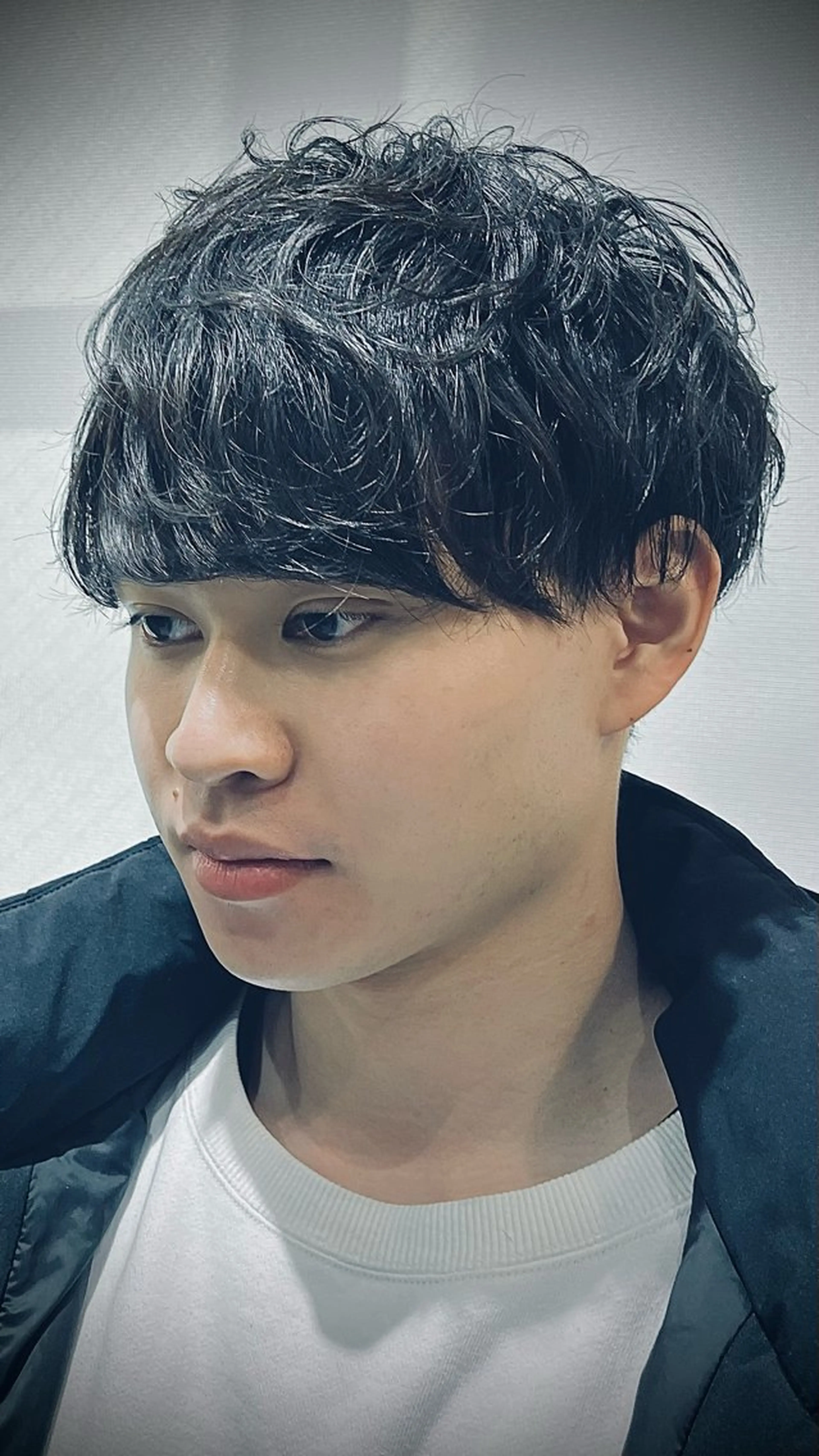 ショート パーマ メンズ マッシュ メンズパーマ レイヤーカット ニュアンスパーマ カット パーマ トリートメント Monan渋谷 YUUKIのヘアスタイル