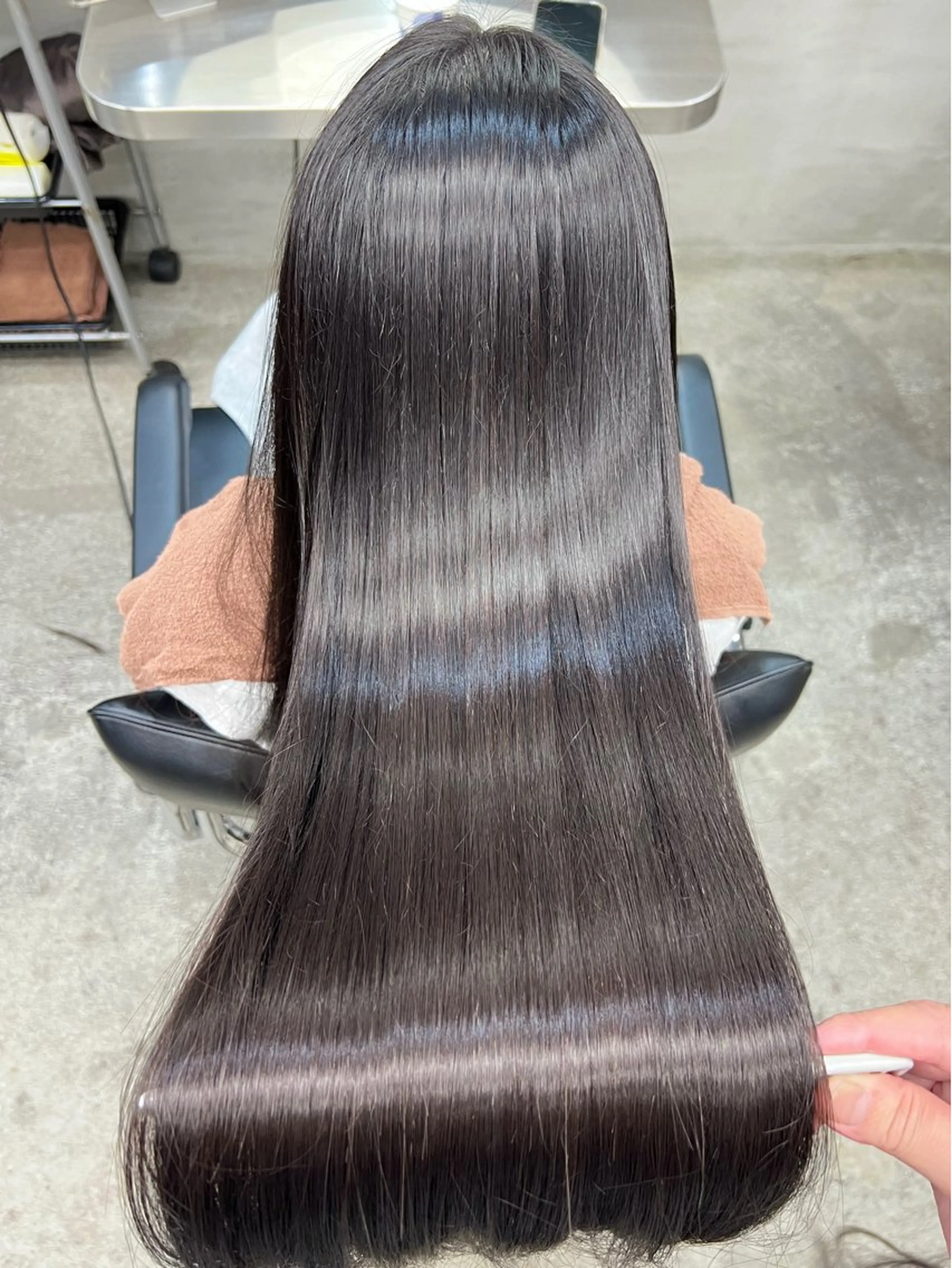 ロング 縮毛矯正 トリートメント カット ヘアカラー トリートメント 前髪/顔まわりカット 艶髪/髪質改善/縮毛のヘアスタイル