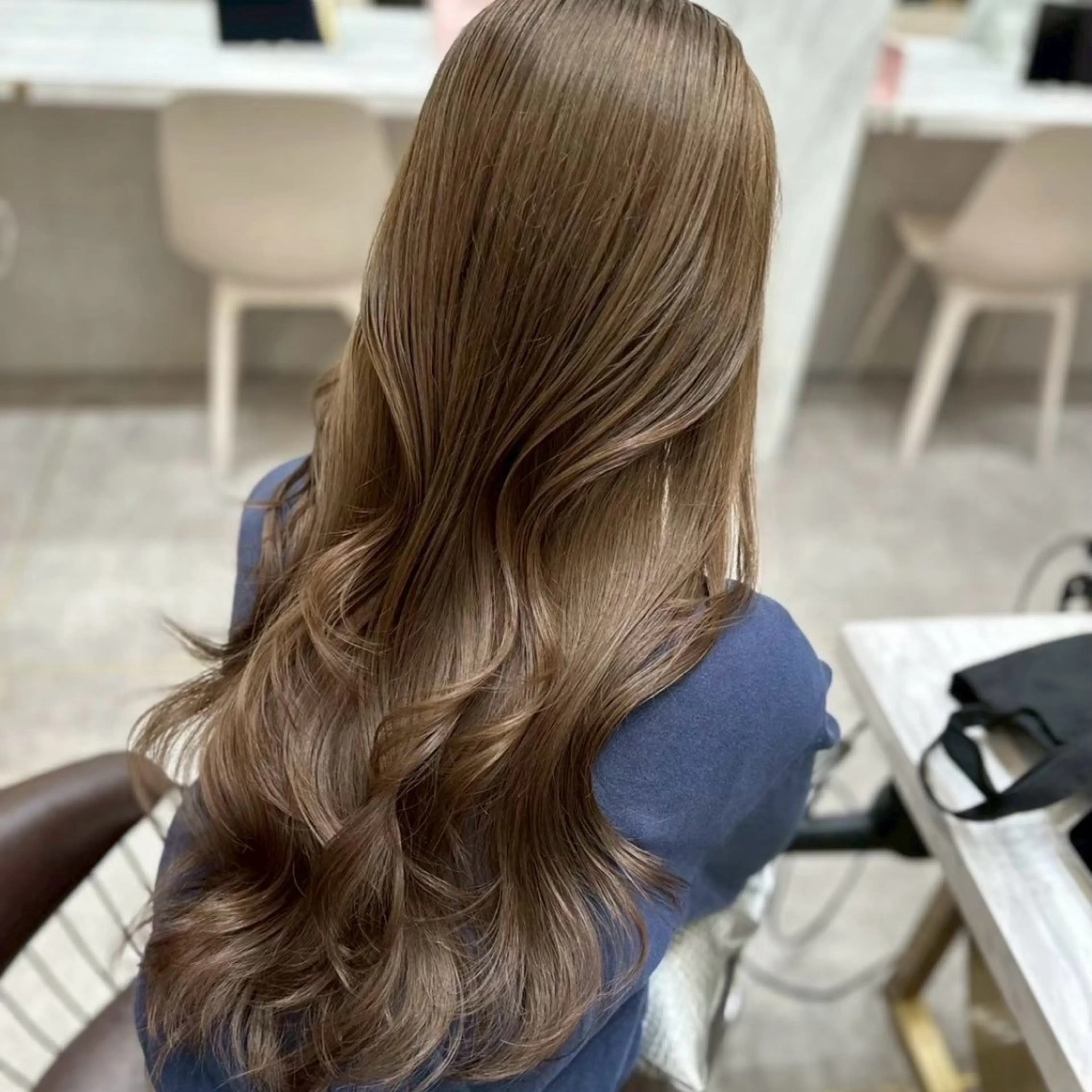 ロング カラー ブリーチ 透明感カラー ダブルカラー ブリーチなしカラー ヘアカラー 🍒ブリーチなしカラ ー／Sakura🍒のヘアスタイル
