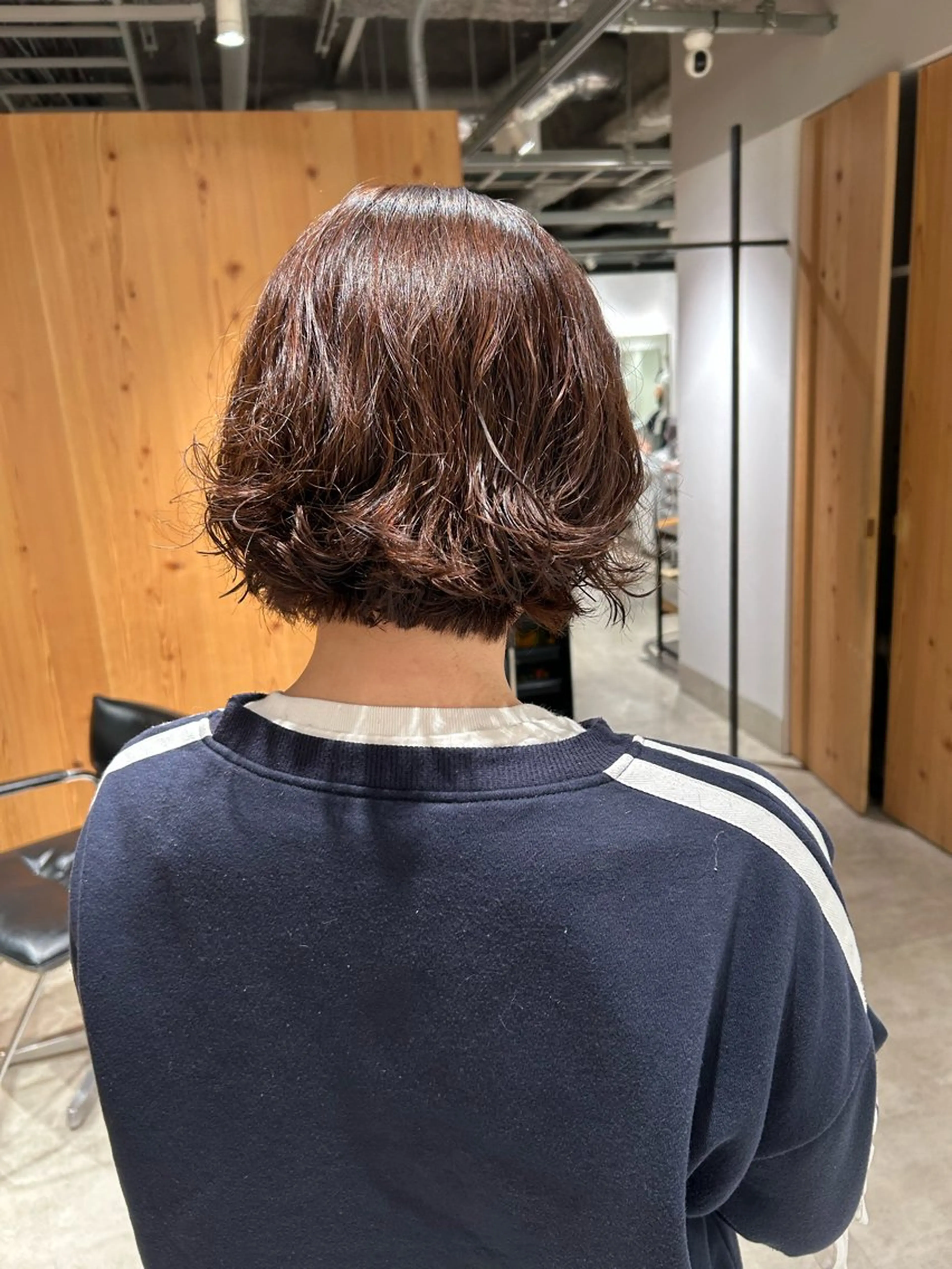 ショート パーマ ボブ カット ヘアカラー パーマ トリートメント ヘッドスパ ヘアセット スキバサミを使わない カット🌼唯🌼のヘアスタイル