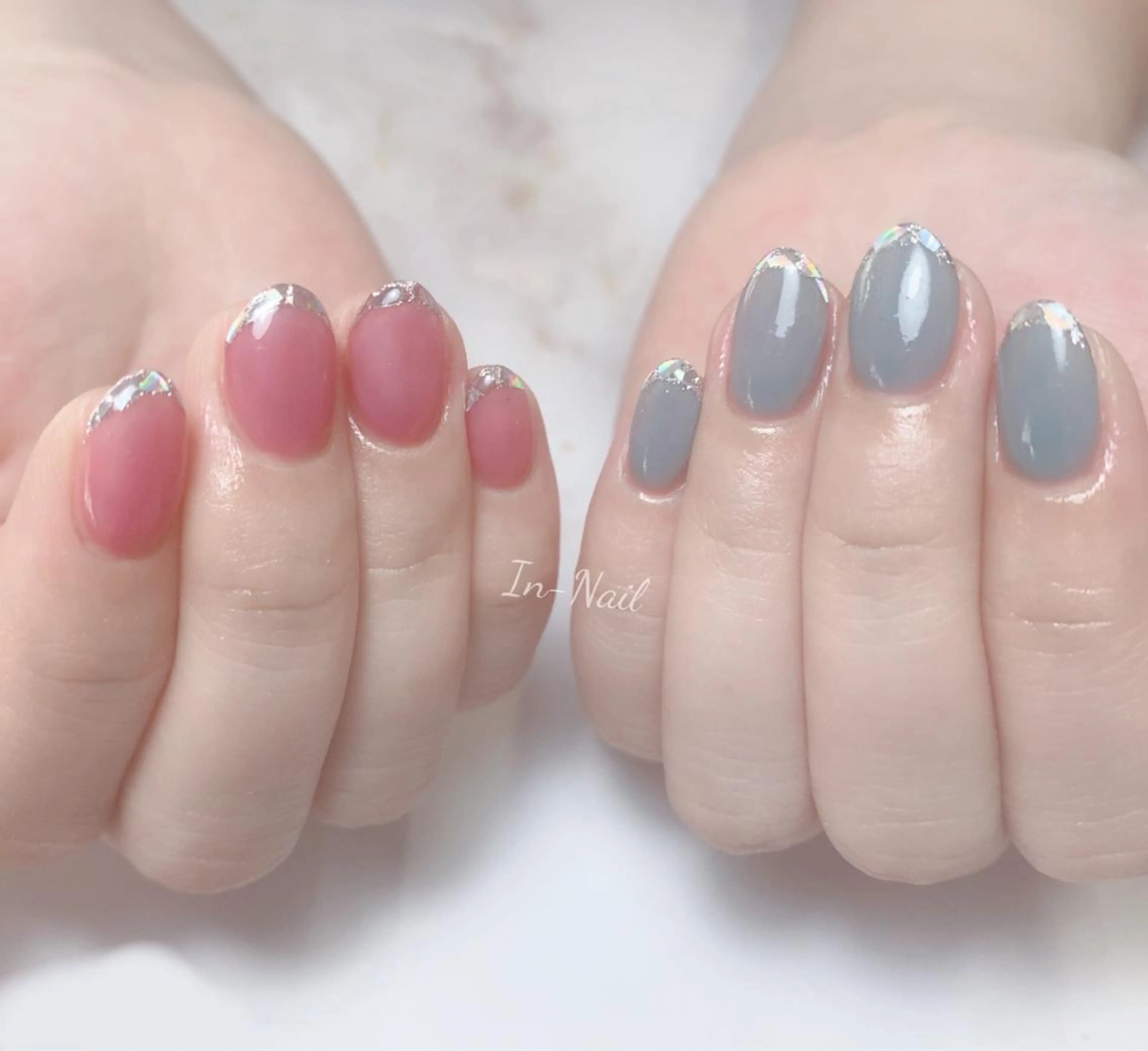 ネイル フレンチネイル ガラスフレンチ ᴵⁿ. ᴺᵃⁱˡのネイルデザイン