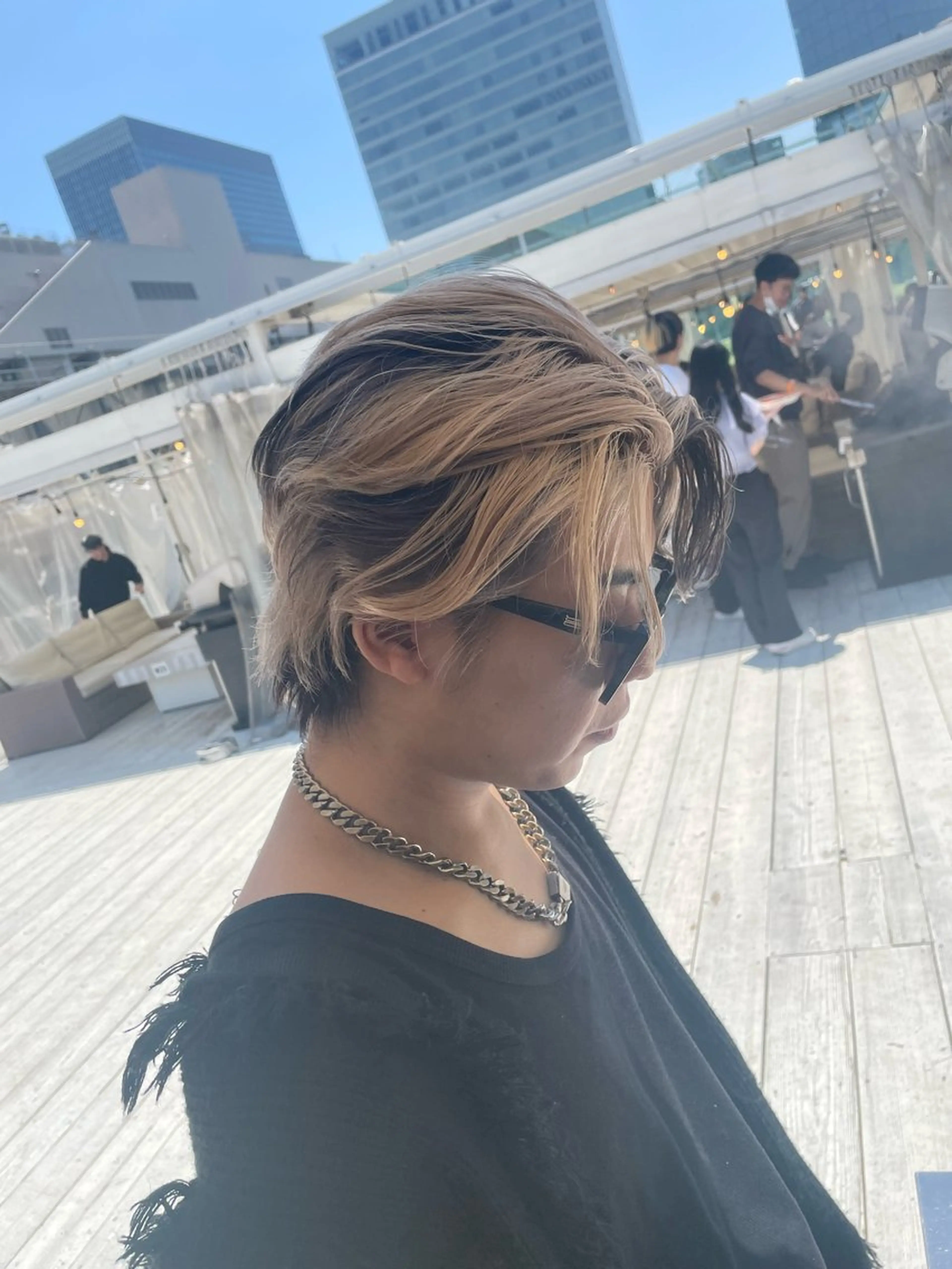 ショート カラー メンズ デザインカラー ヘアカラー トリートメント 🩵ハイトーン/ レイヤーYUZU🩵のヘアスタイル