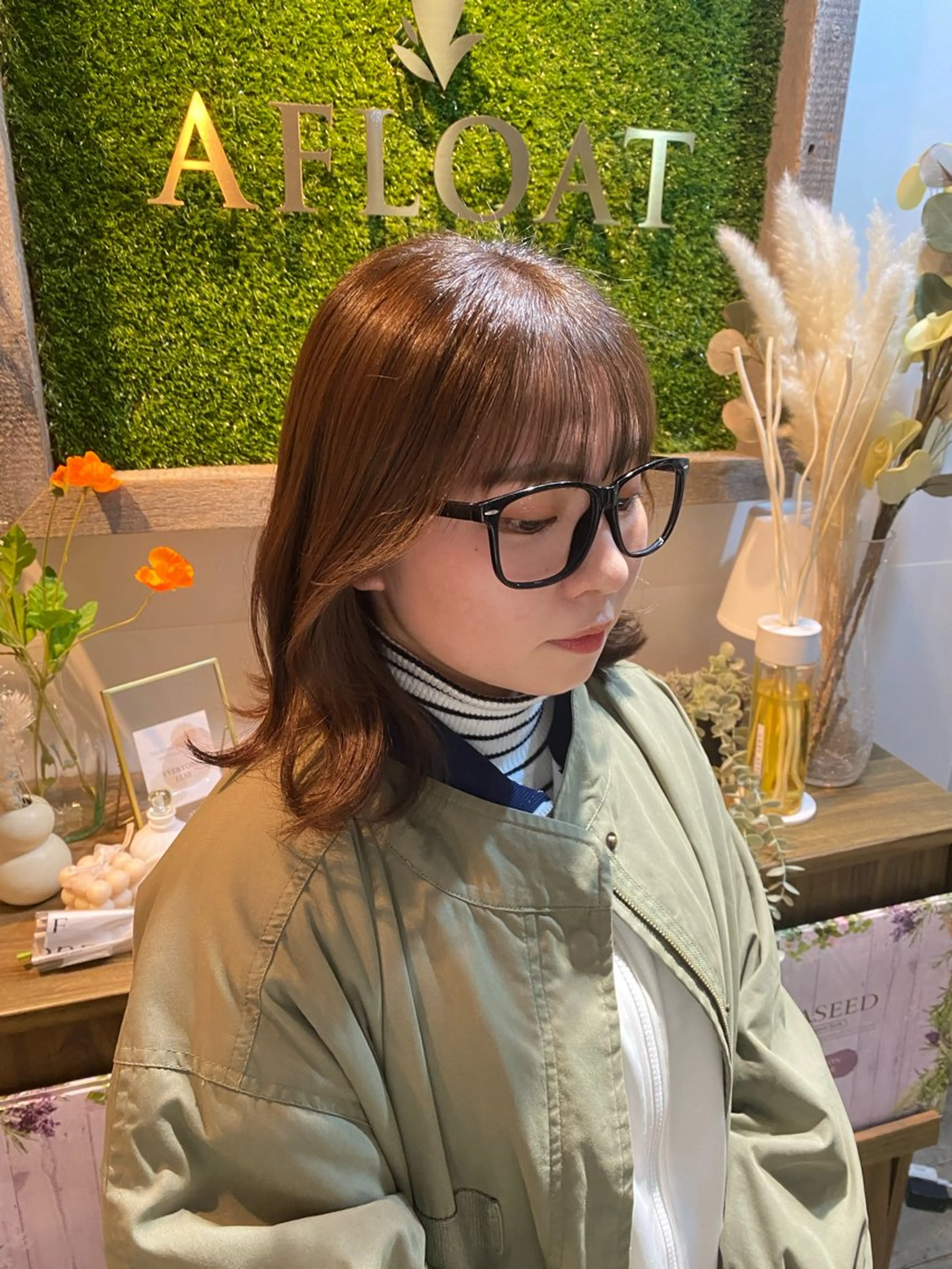 ミディアム カラー 山口 夏代のヘアスタイル