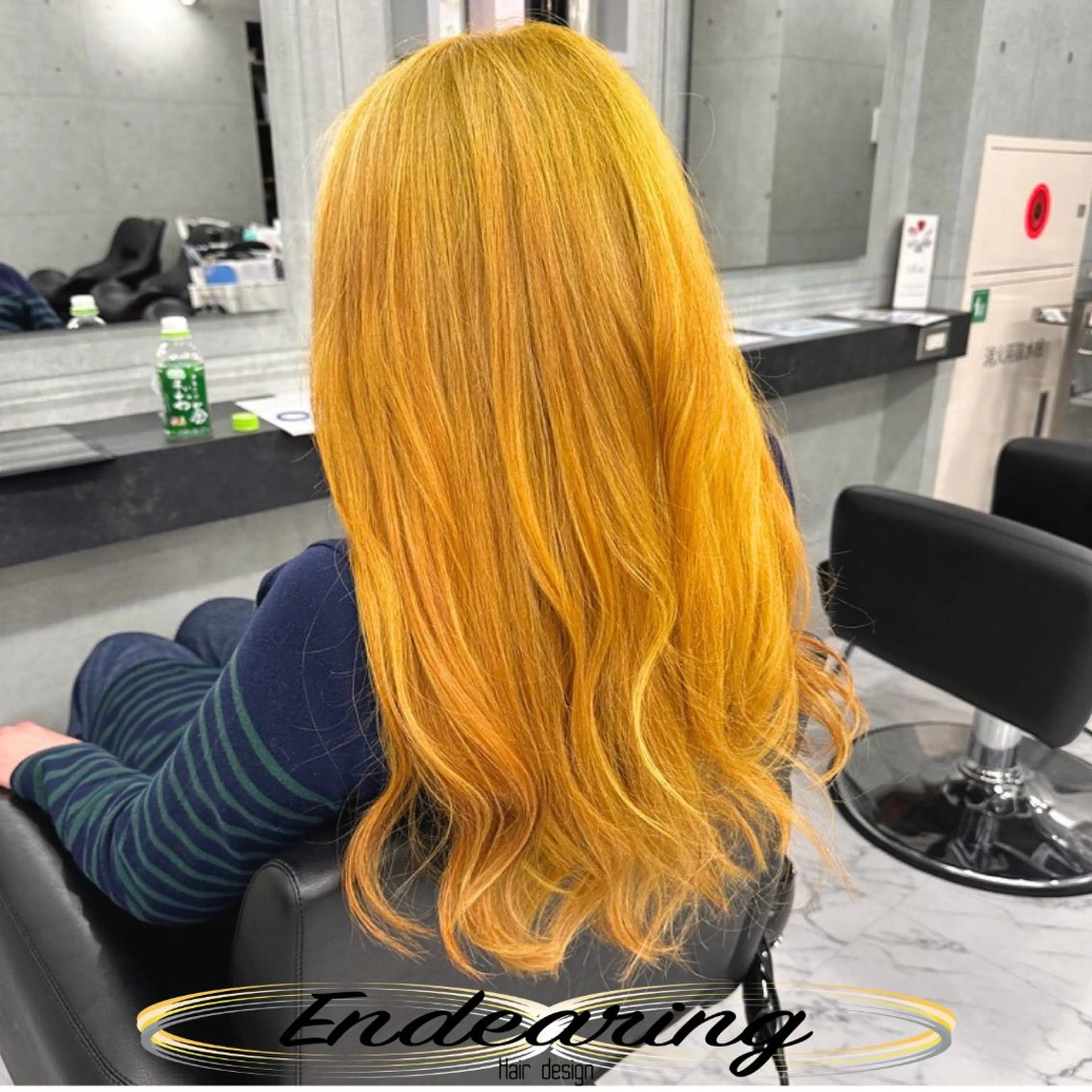 カラー ブリーチ イエローカラー ヘアカラー Endearing 銀座/レイヤーカットのヘアスタイル