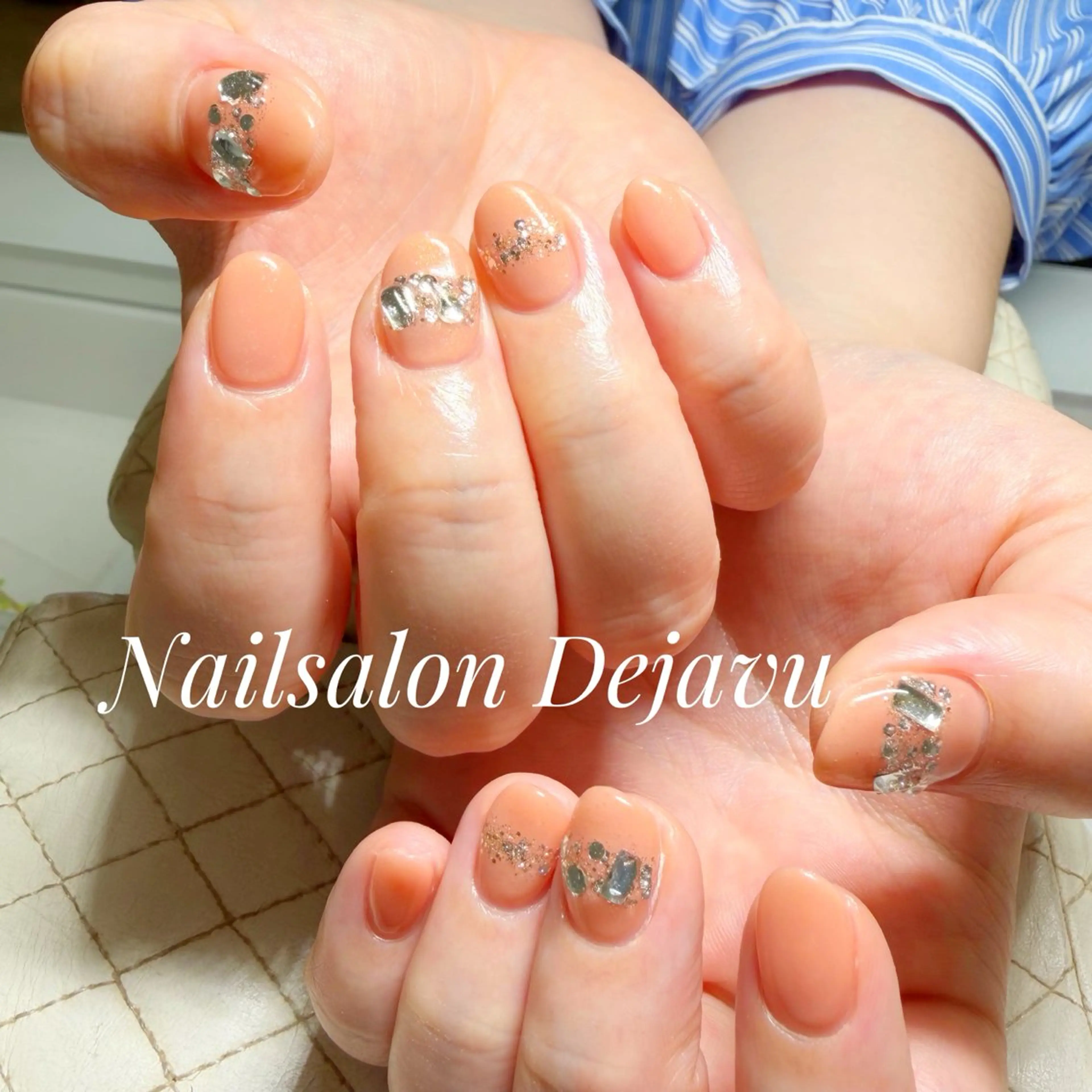 ネイル ラメ(グリッター) ストーンネイル ハンドネイル Nailsalon Dejavuのネイルデザイン