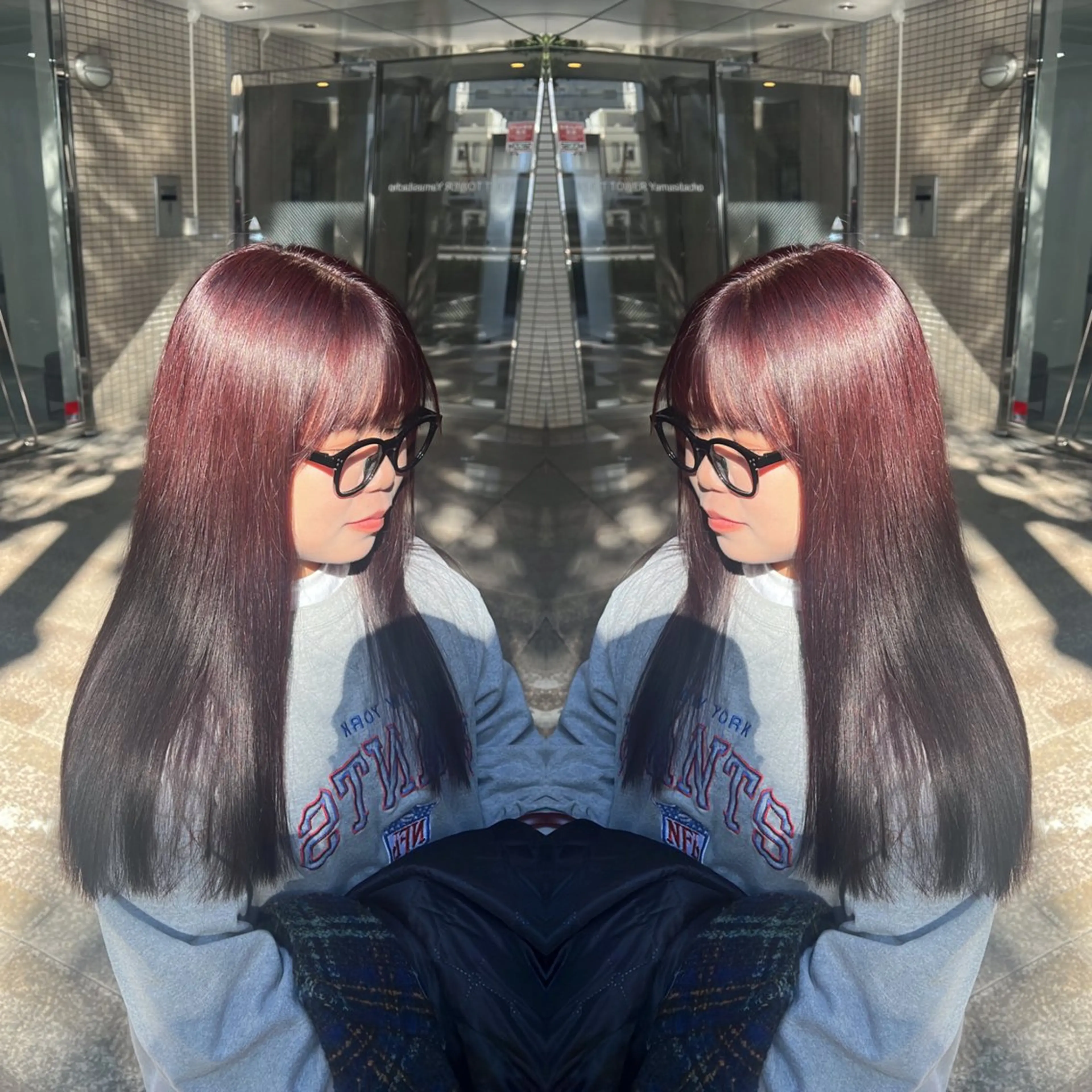 ロング カラー ヘアカラー トリートメント ハイライト/レイヤー /ハイトーン/AOIのヘアスタイル