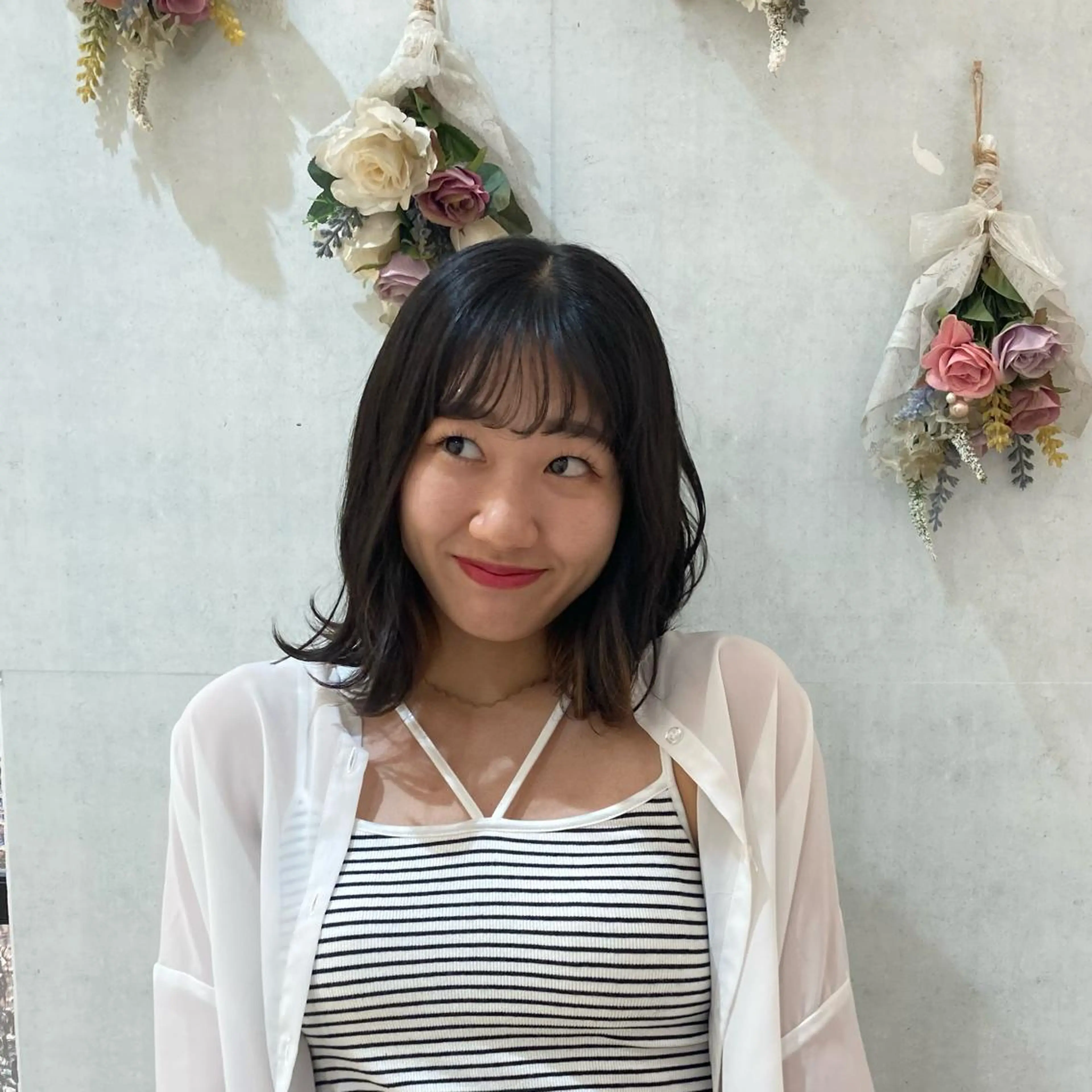 ミディアム 透明感ベージュ🎀 レイヤー/AOのヘアスタイル