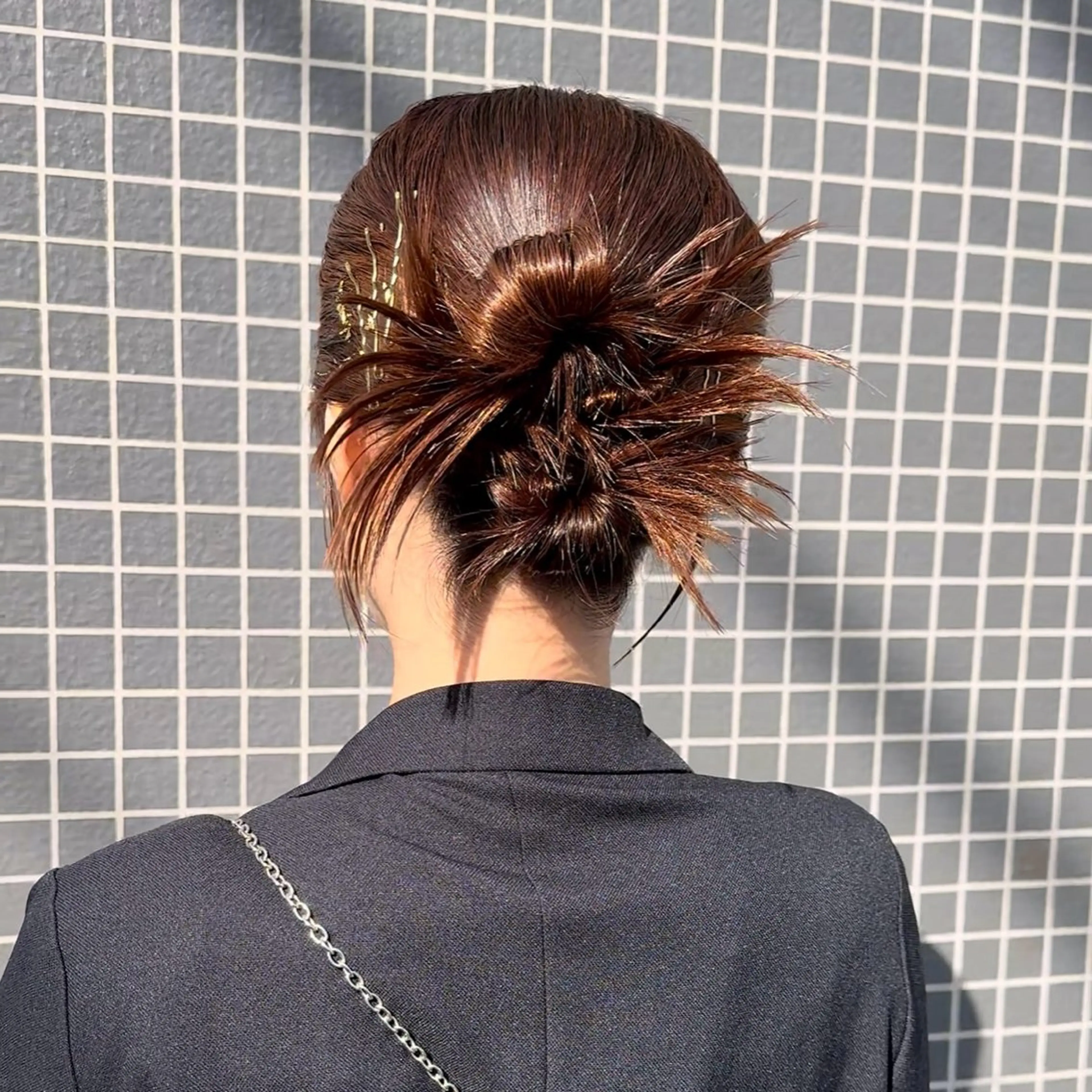 ミディアム ヘアセット 会田有紀 /切りっぱなしボブのヘアスタイル