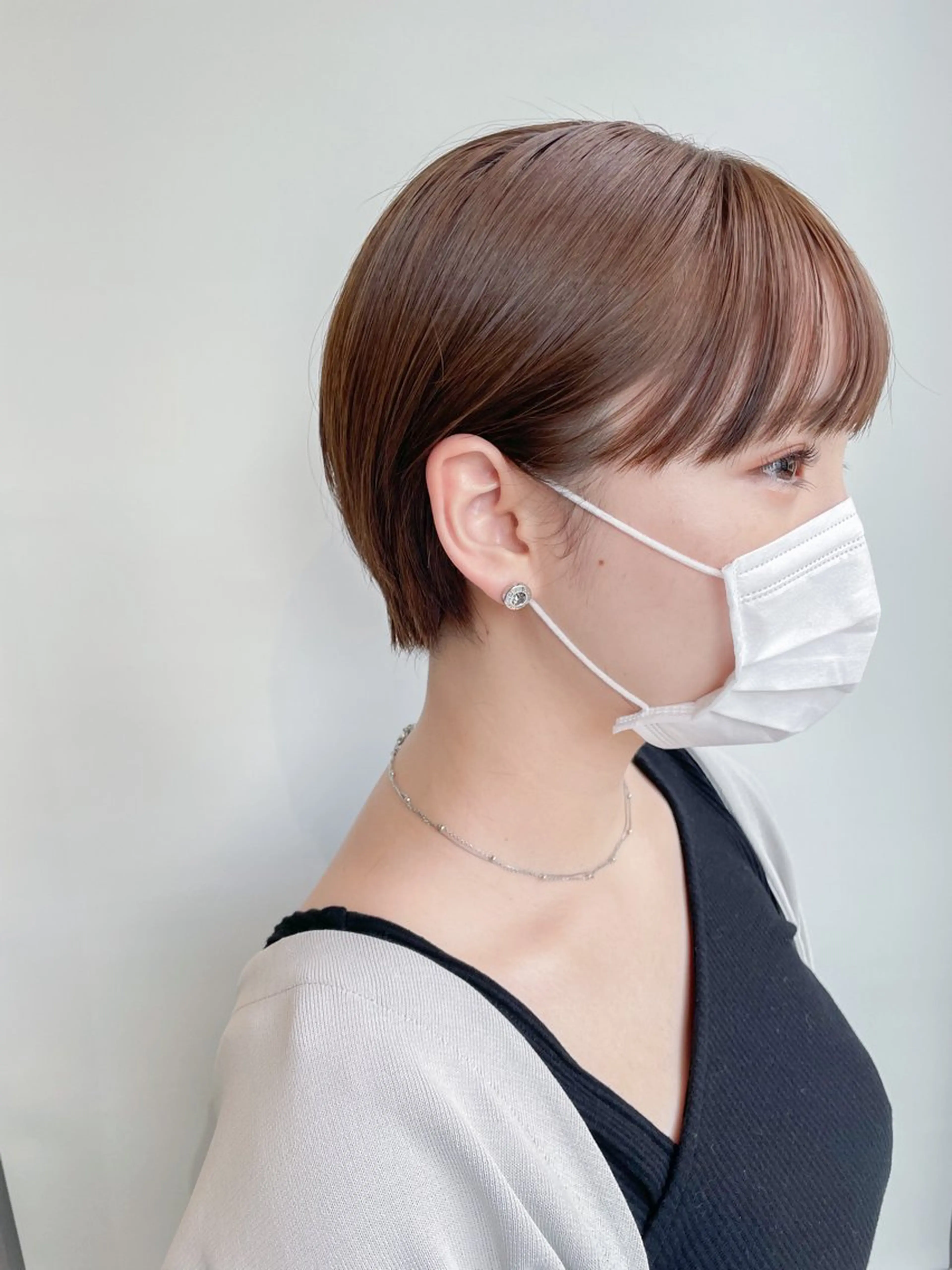 ショート カラー 丸みショート ショートヘア ワイドバング カット ヘアカラー トリートメント Takuma Suzuki中目黒のヘアスタイル