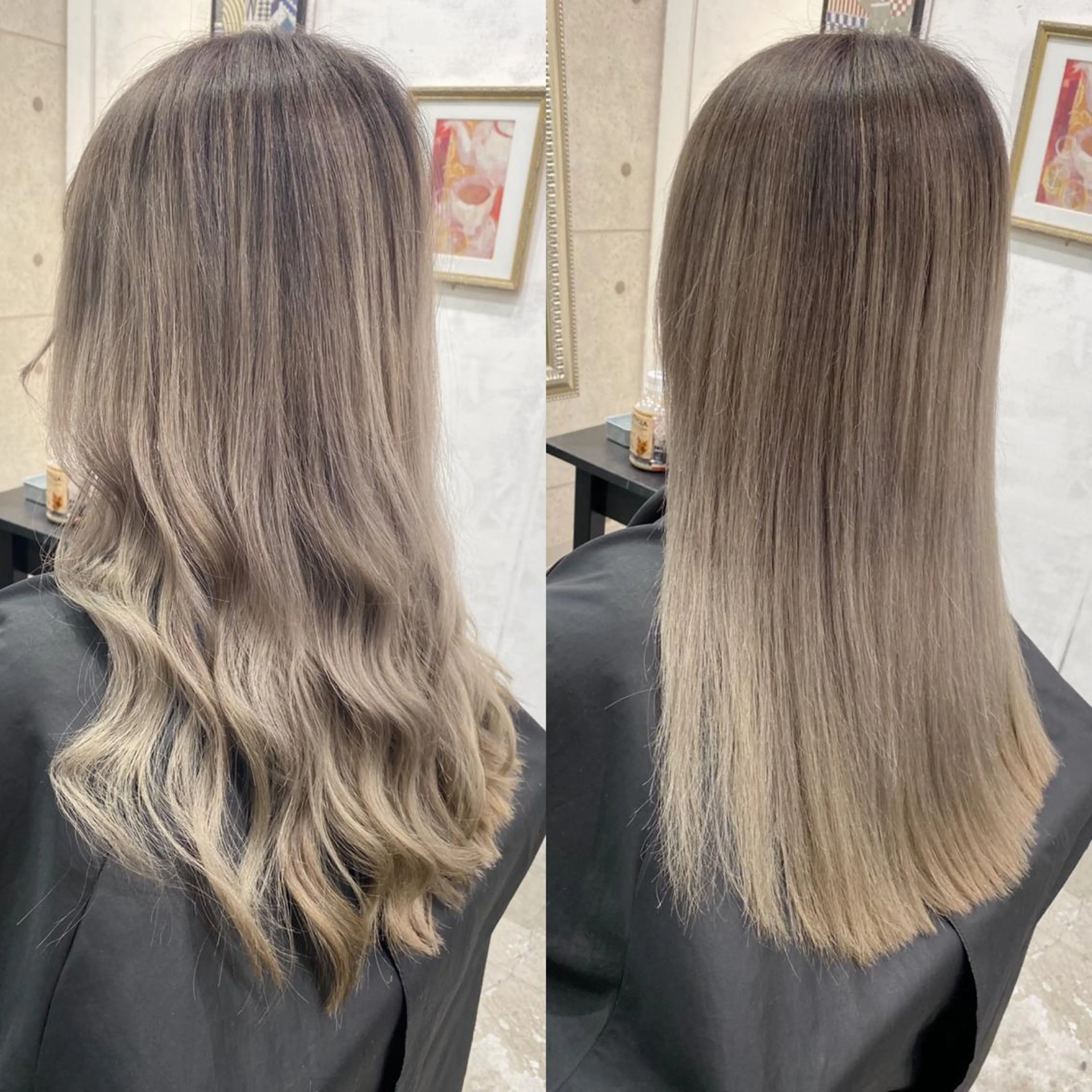 ロング カラー ヘアアレンジ ベージュカラー 縮毛矯正 髪質改善寺坂雄飛💐のヘアスタイル