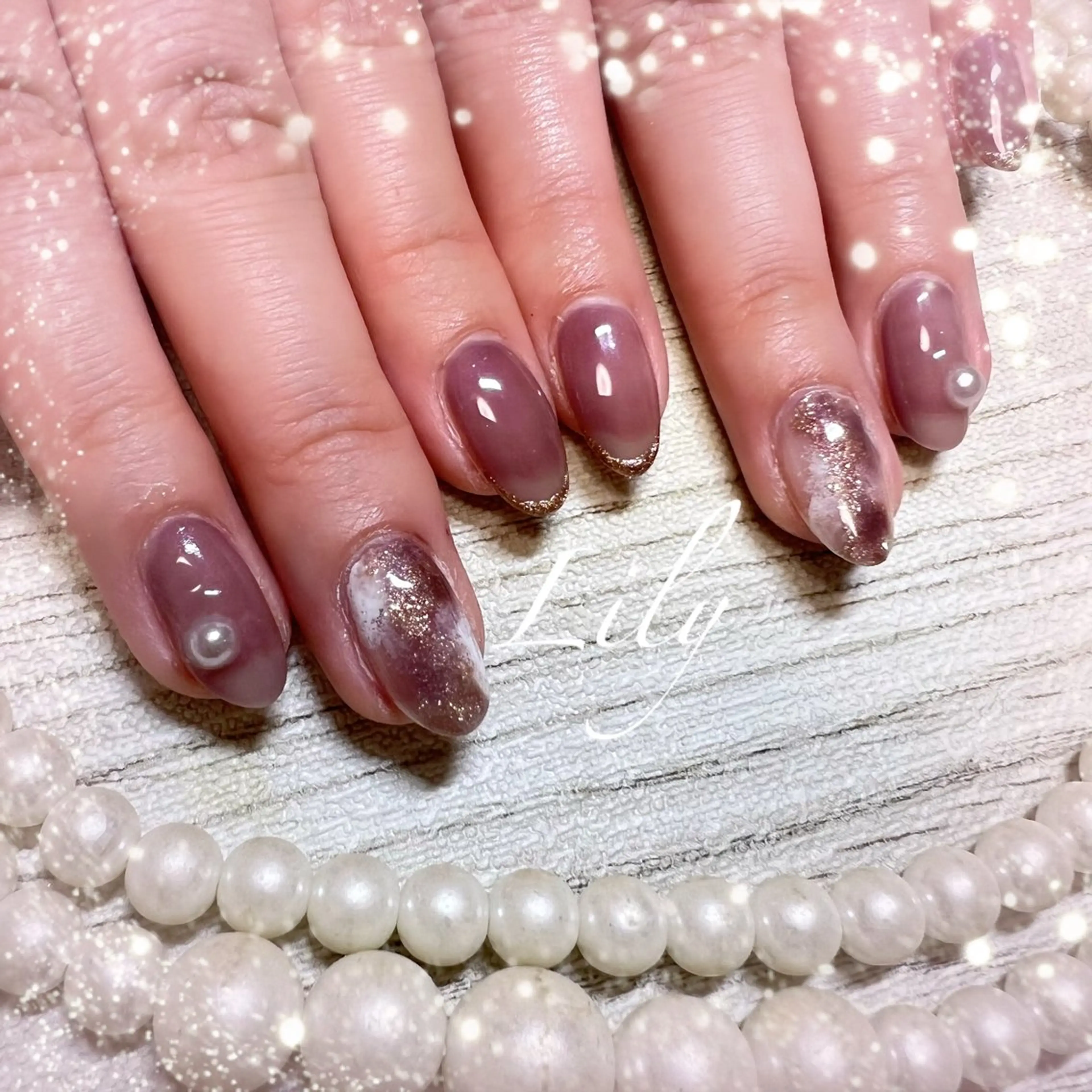 ネイル ハンドネイル Lily*nail 🌻Mii🌻のネイルデザイン