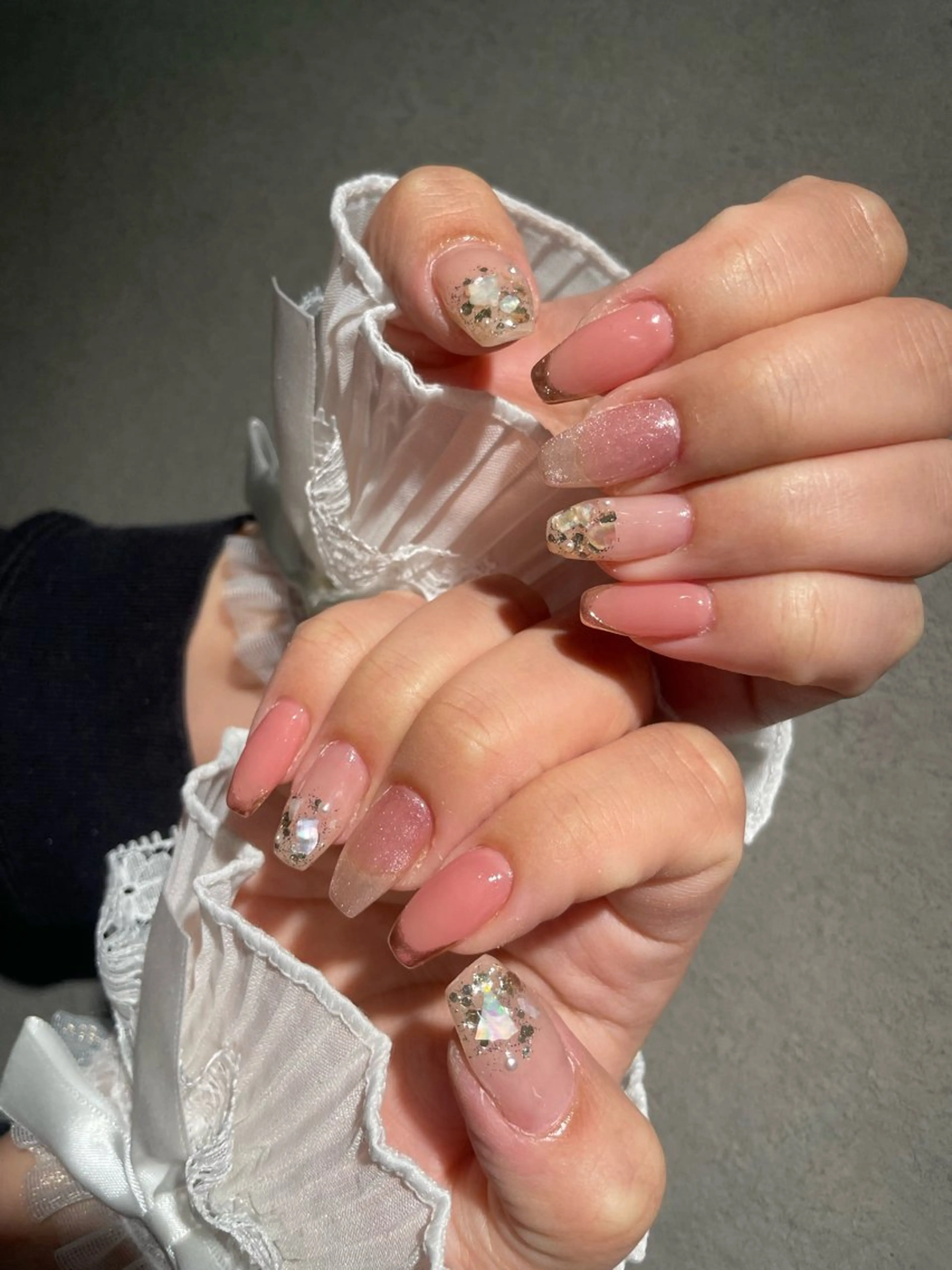 ネイル ピンク 春ネイル ハンドネイル I-nail Moeのネイルデザイン