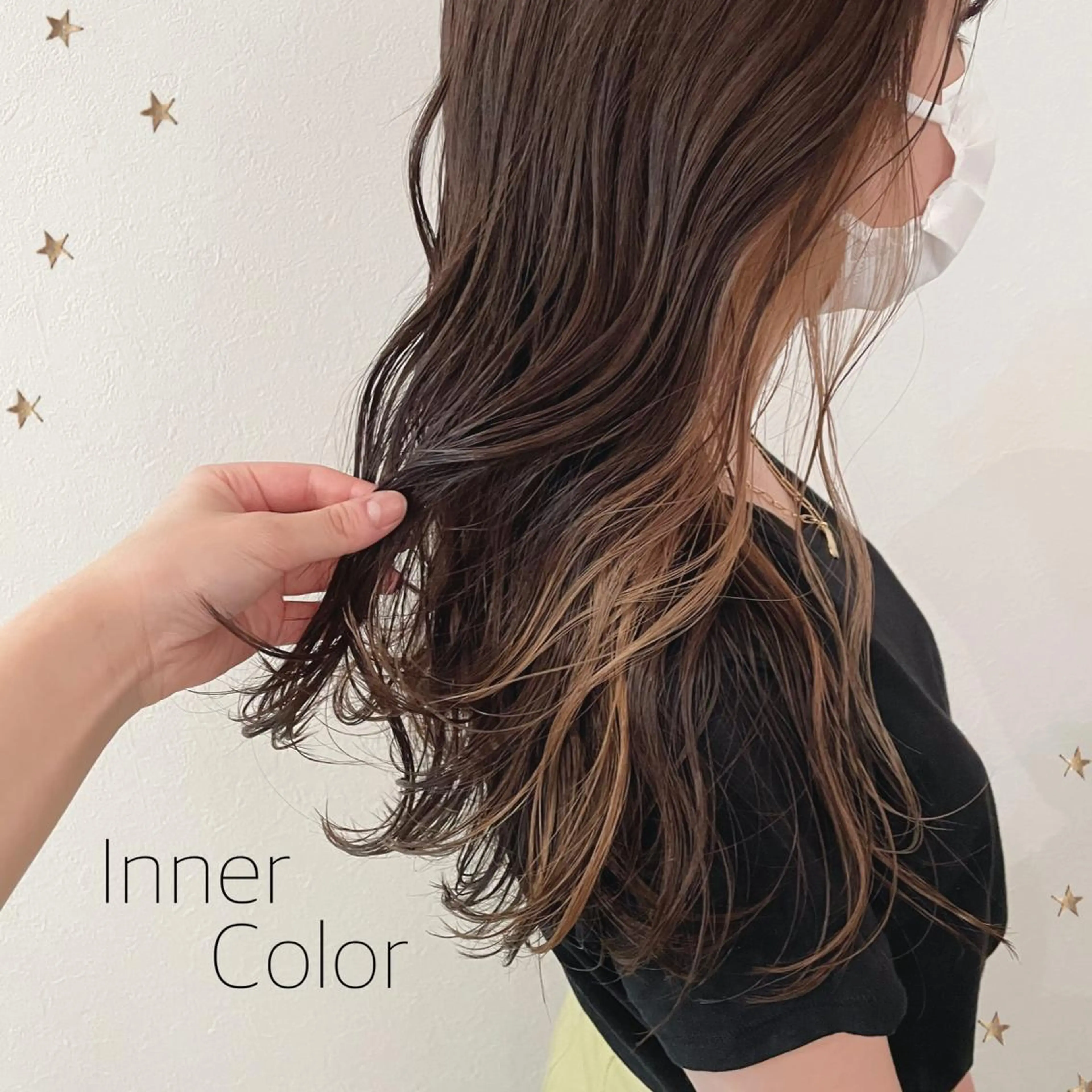 ロング カラー カット ヘアカラー 市川 千夏のヘアスタイル