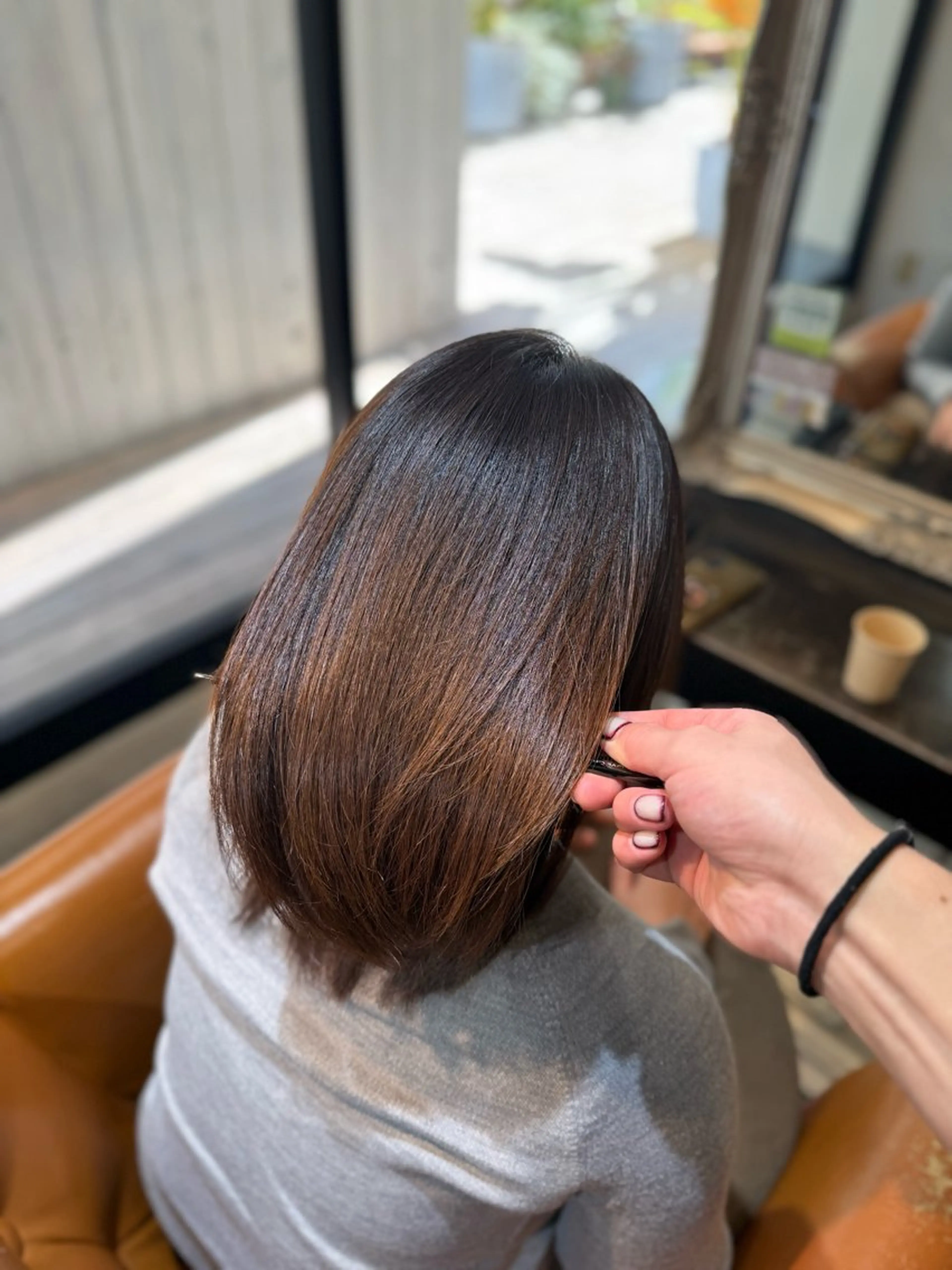 ミディアム パーマ 髪質改善&縮毛矯正 カット/soyaのヘアスタイル