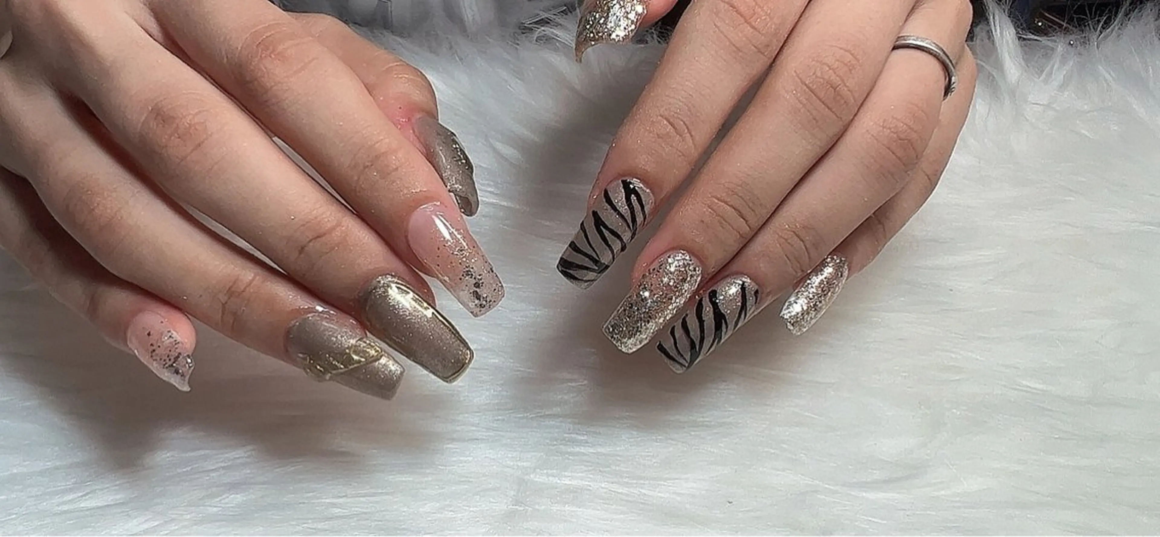 ネイル アニマル柄 ジェルネイル ニュアンスネイル Ruana Nailのネイルデザイン