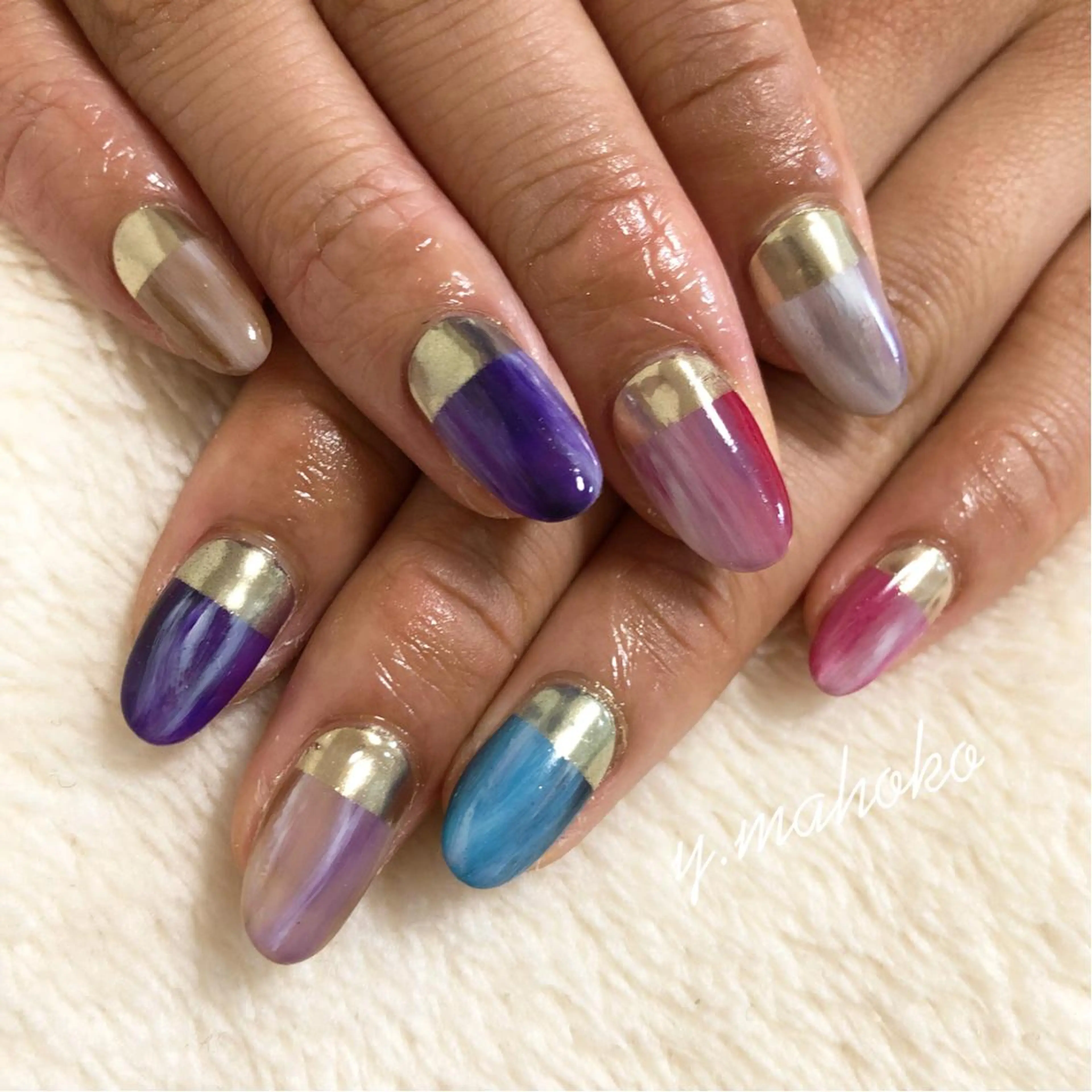 ネイル ハンドネイル パラジェル有/ 長さだし/mahoのネイルデザイン