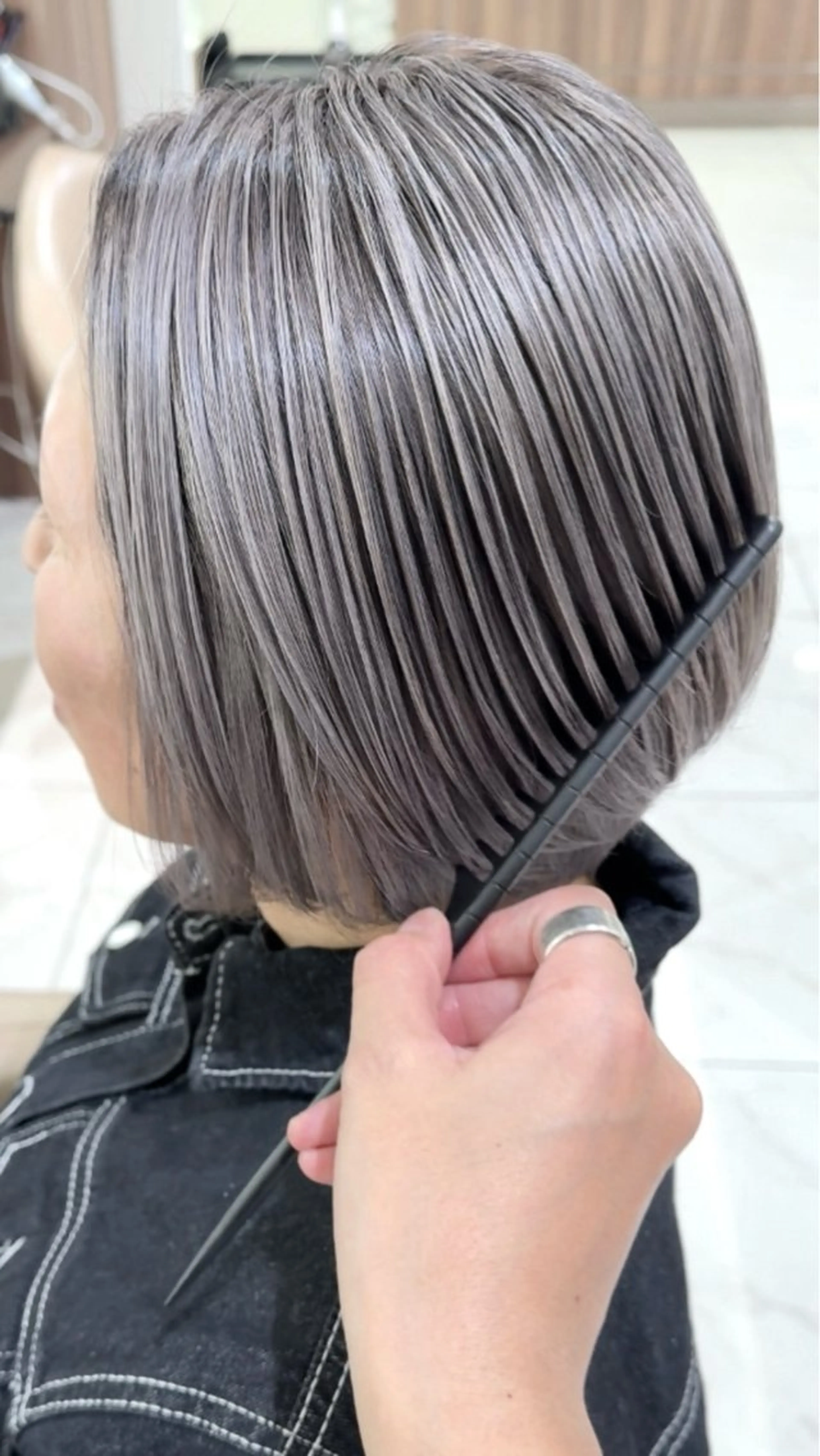 ミディアム 髪質改善 レイヤーカット カット ヘアカラー トリートメント 山崎俊輔/髪質改善 /バレイヤージュのヘアスタイル