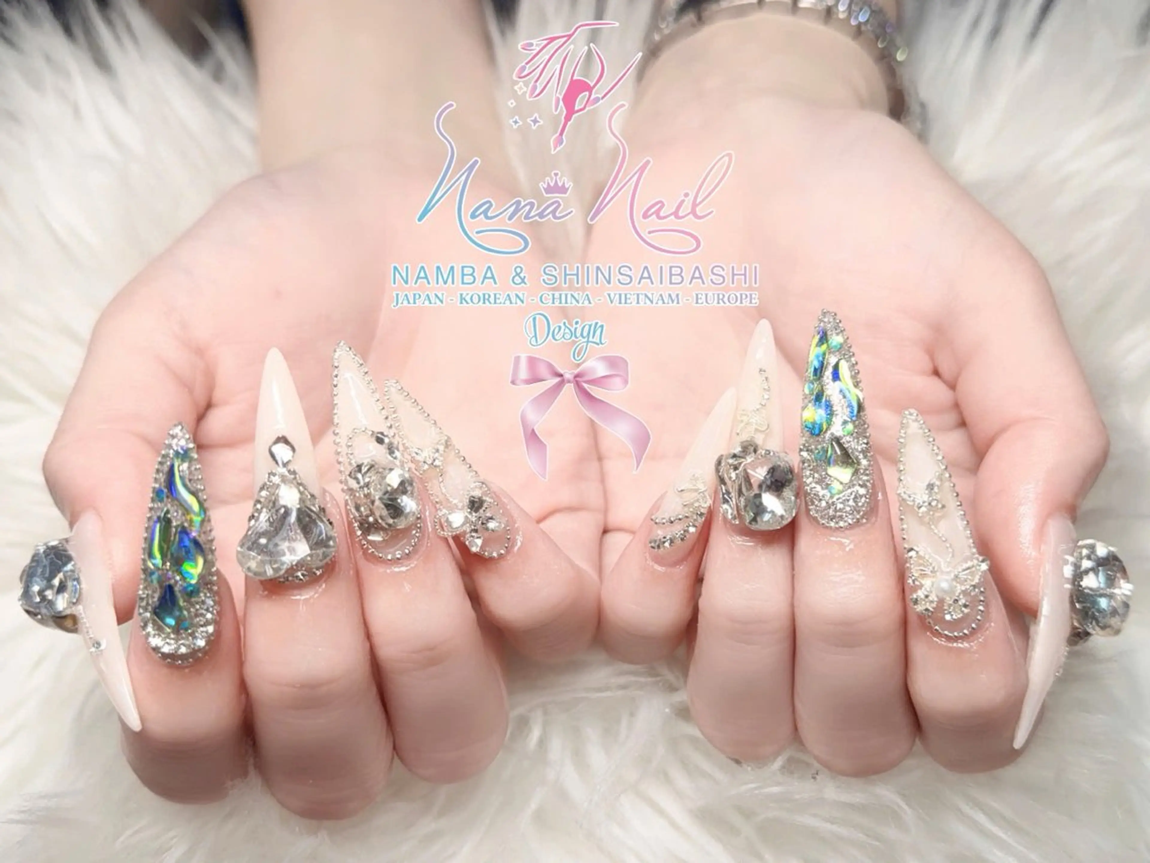 ネイル チークネイル 桜ネイル フラッシュネイル フットネイル ジェルネイル ハンドネイル リナネイル アメ村心斎橋店のネイルデザイン