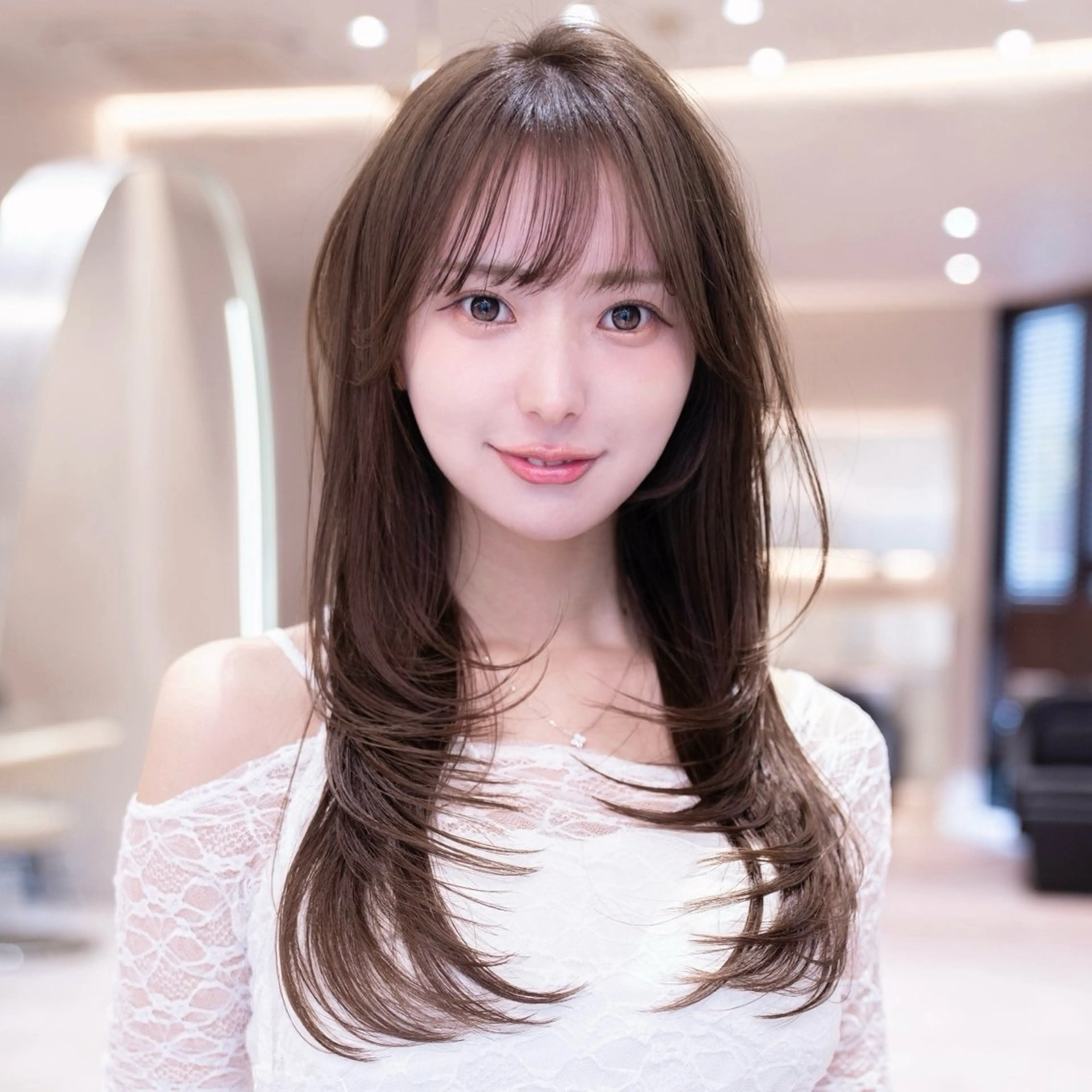 ロング ボブ 顔まわりレイヤー 顔周りカット ハッシュカット 髪質改善 原宿/韓国/髪質改善 /レイヤー/ボブのヘアスタイル