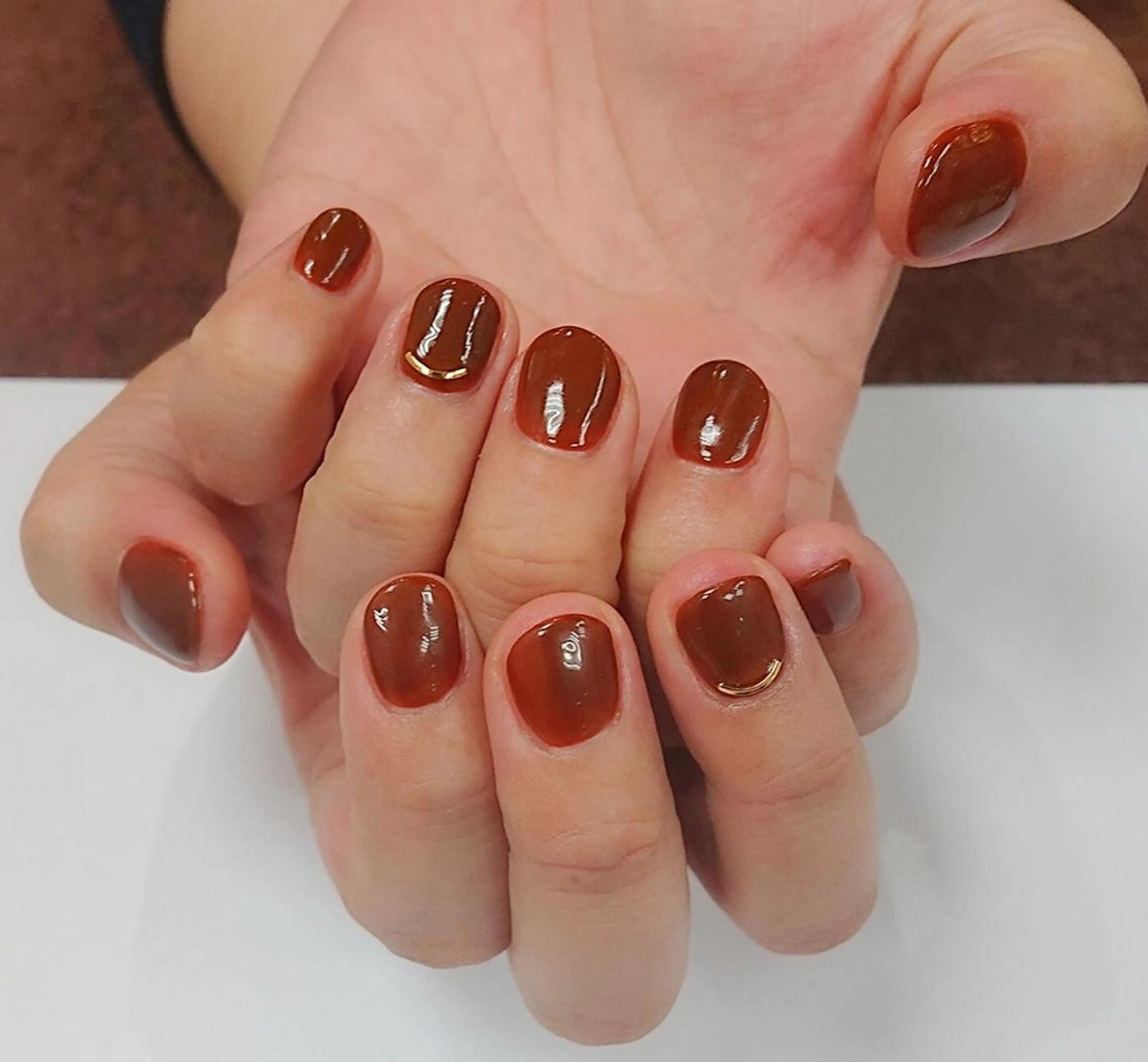 ネイル ブラウン 🍒当日もOK🍒 𝑳𝑼𝑵𝑨花井のネイルデザイン