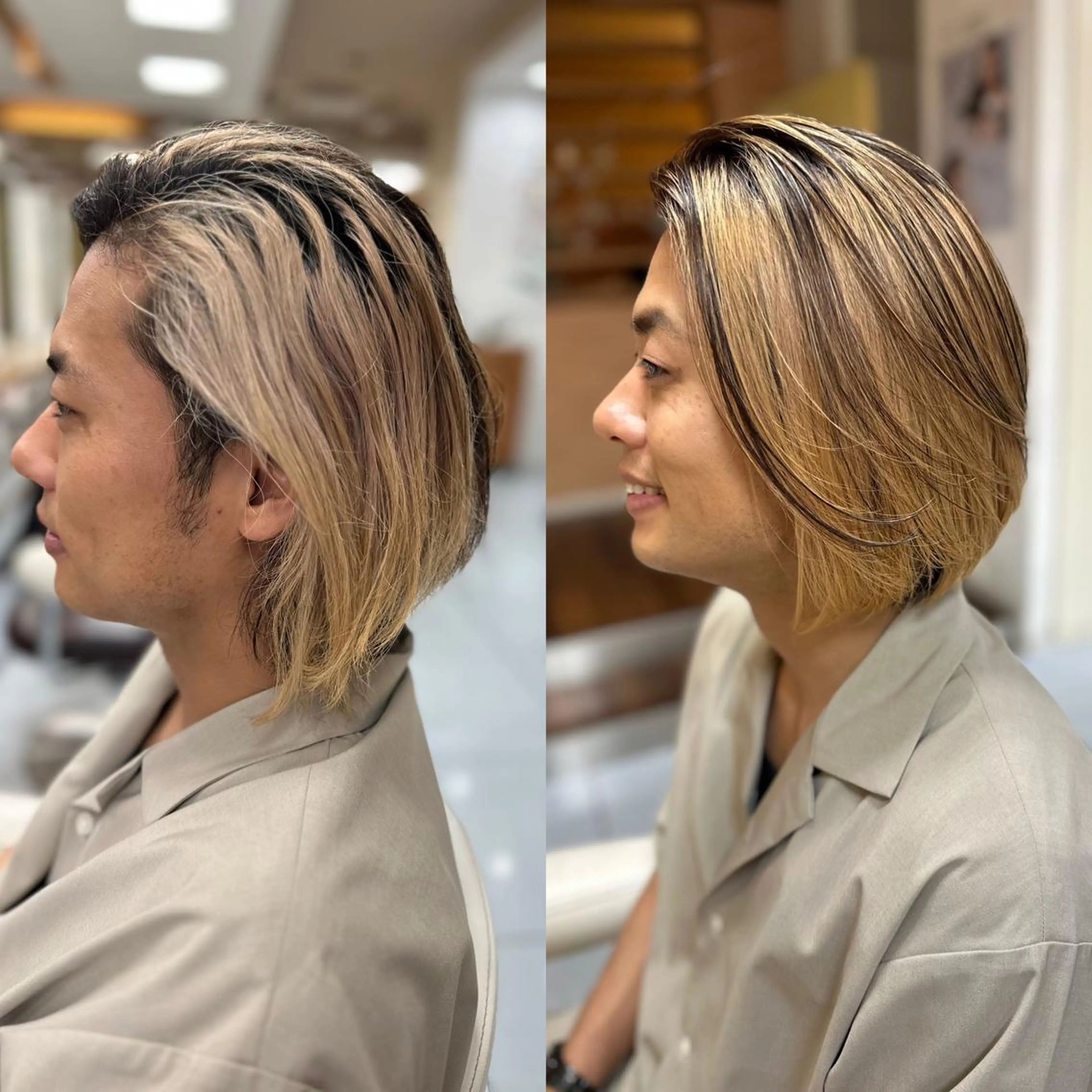 ショート カラー パーマ ブリーチ カット 縮毛矯正 髪質改善/縮毛矯正 /レイヤー岡部のヘアスタイル