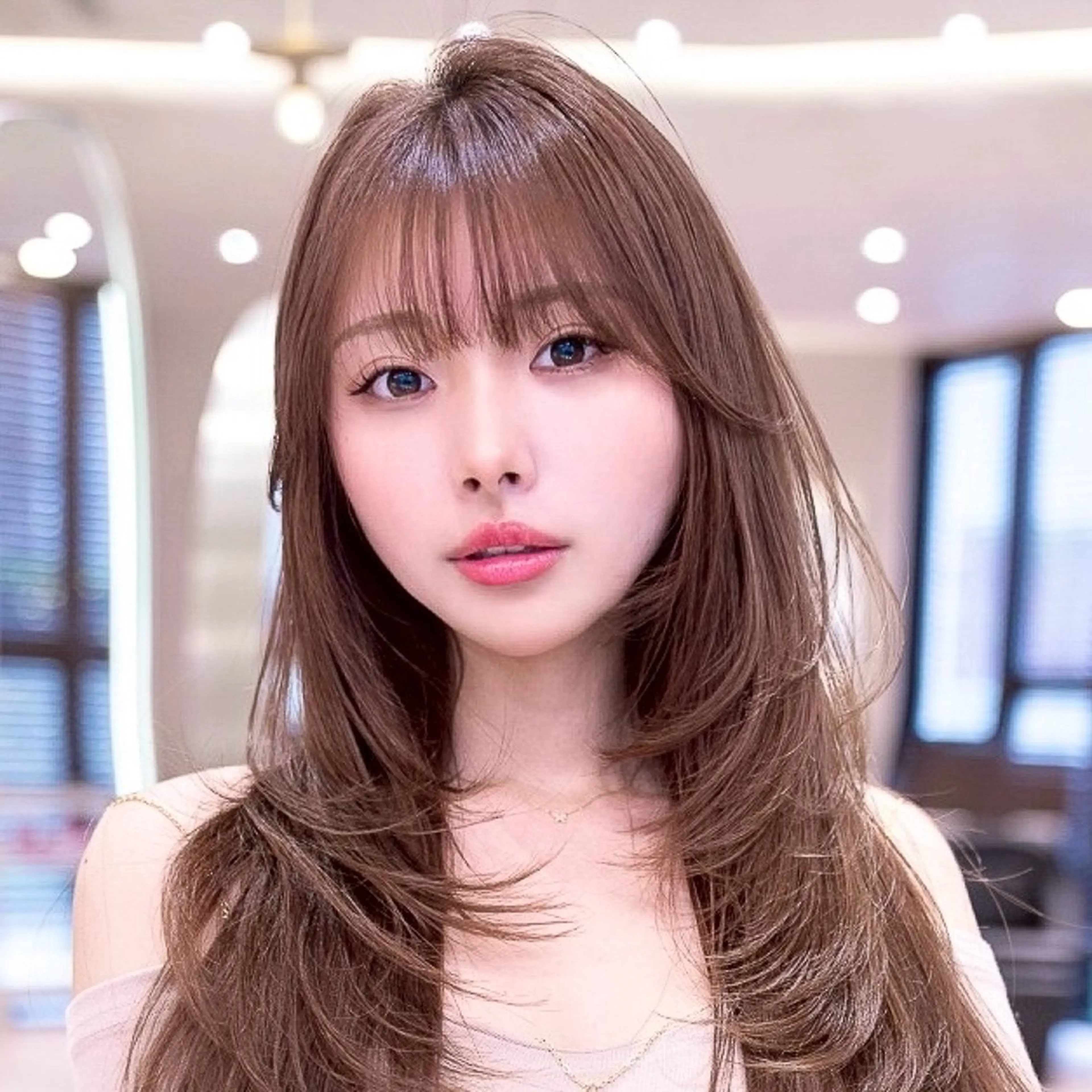 ミディアム カラー カット 渋谷/韓国レイヤー ハッシュ/堅亘🟩のヘアスタイル